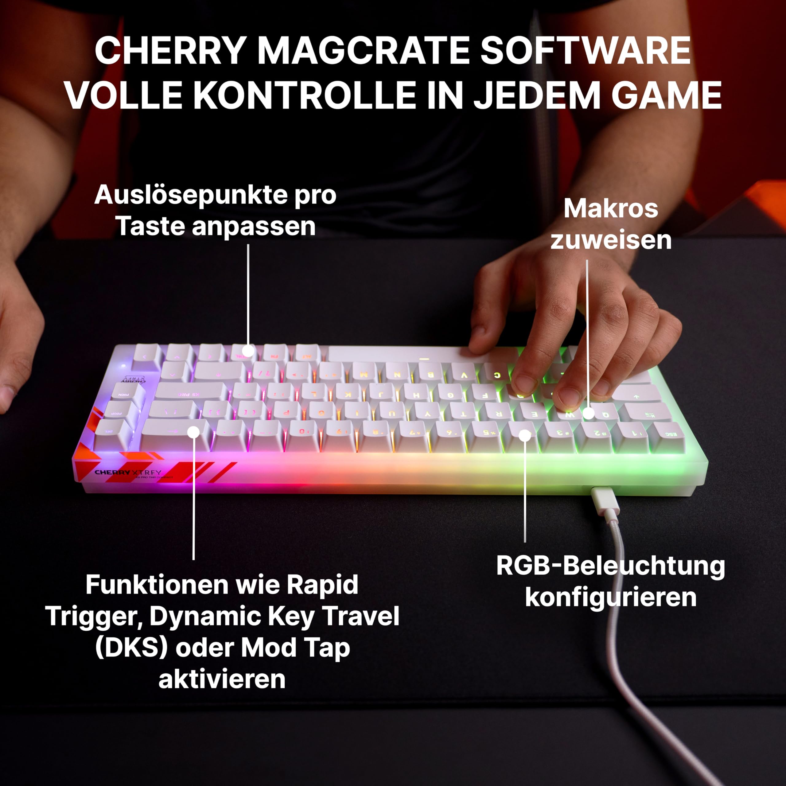 Cherry XTRFY K5 Pro TMR Compact - Magnetische Kabelgebundene Gaming-Tastatur