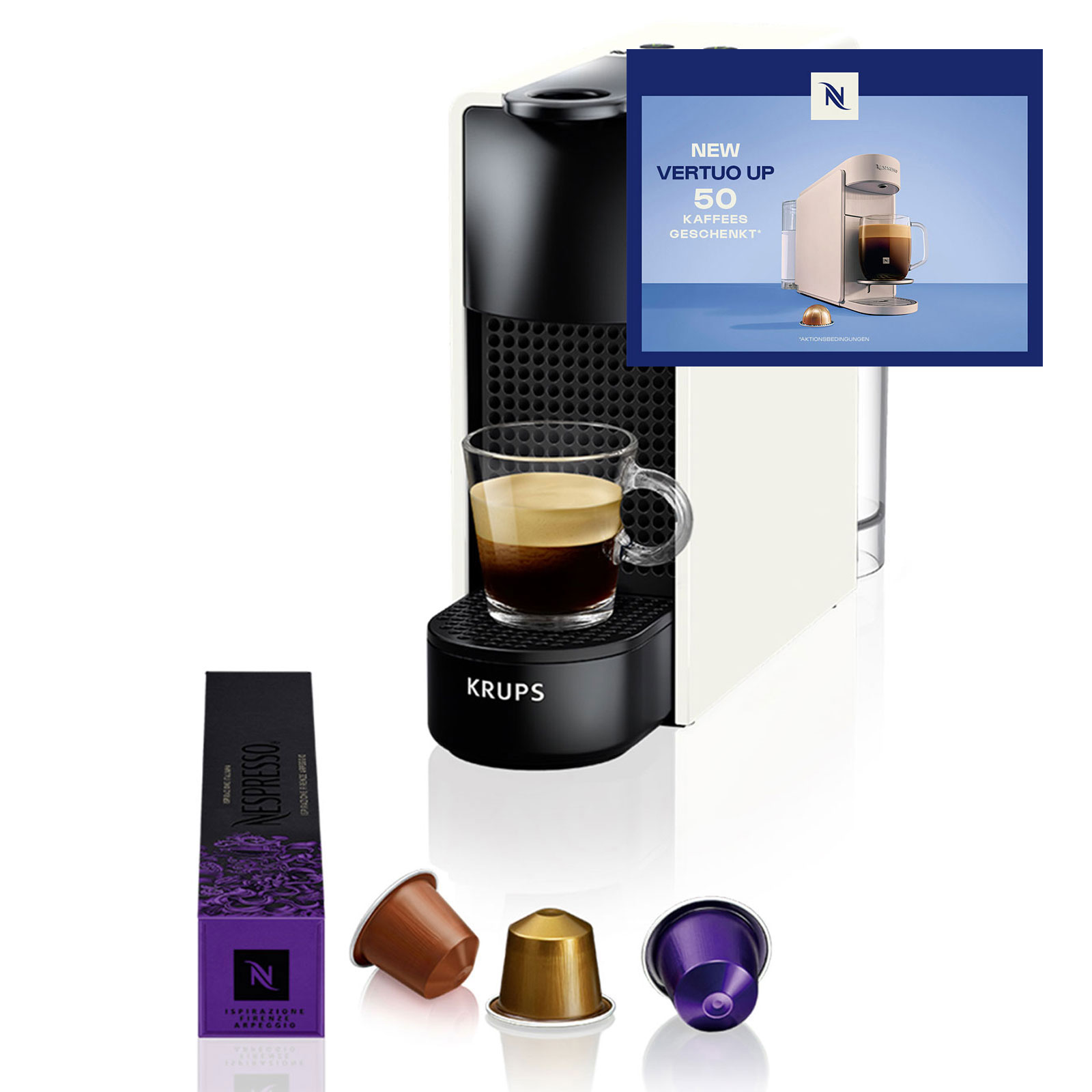 Krups XN1101 Essenza Mini Nespressomaschine Weiß