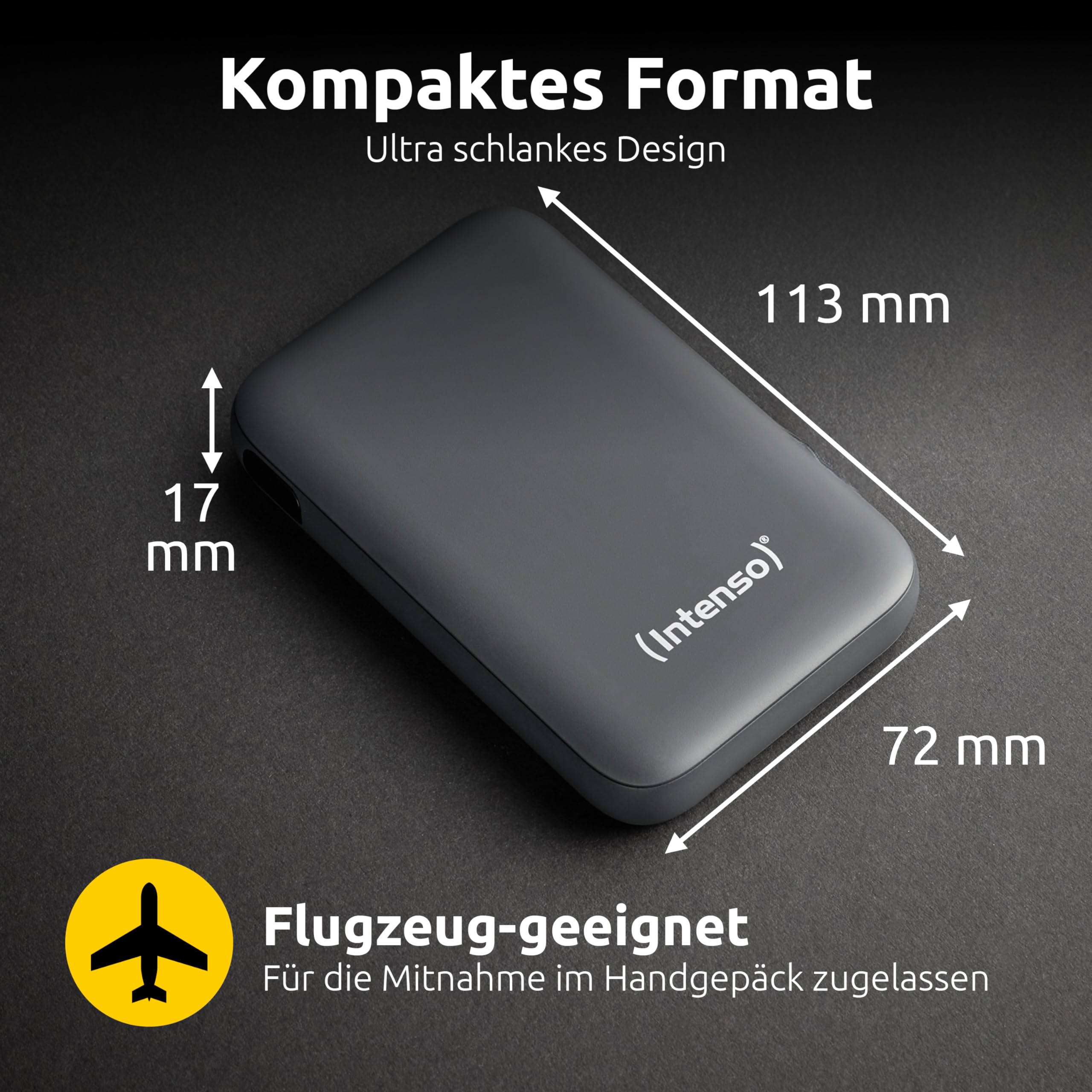 Intenso S10000 Powerbank mit integriertem USB-C Kabel