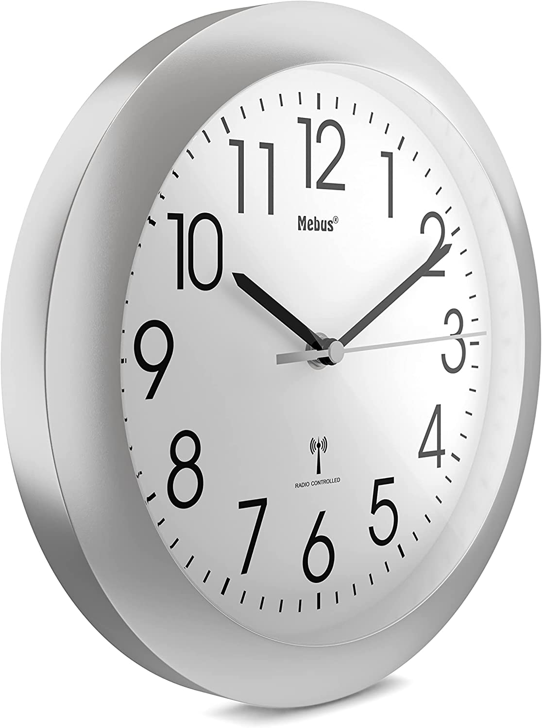 Mebus 52451 Funk-Wanduhr silber