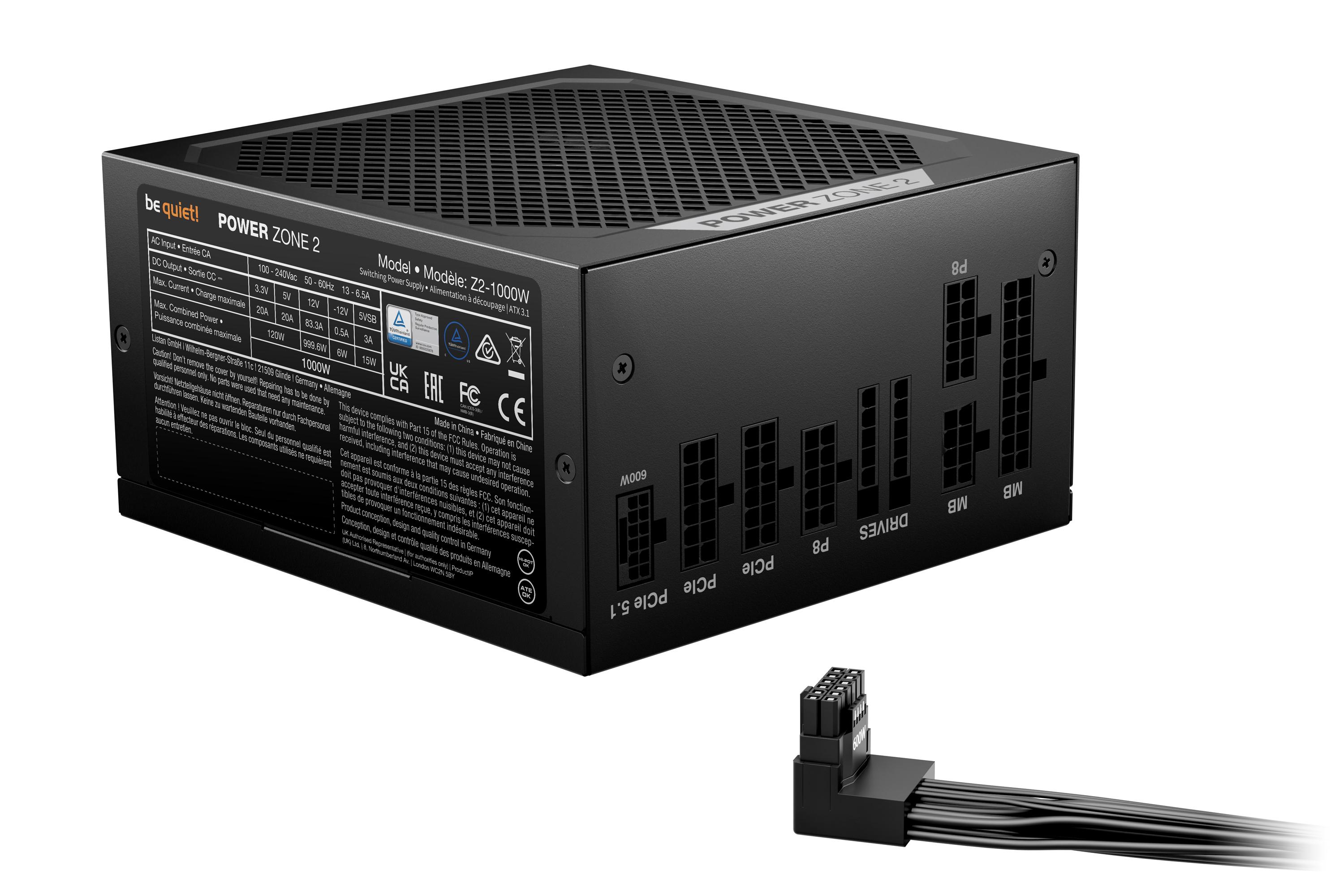 Be quiet! Power Zone 2 1000W 80+ Platinum 20+4 pin ATX, Schwarz (BP008EU)