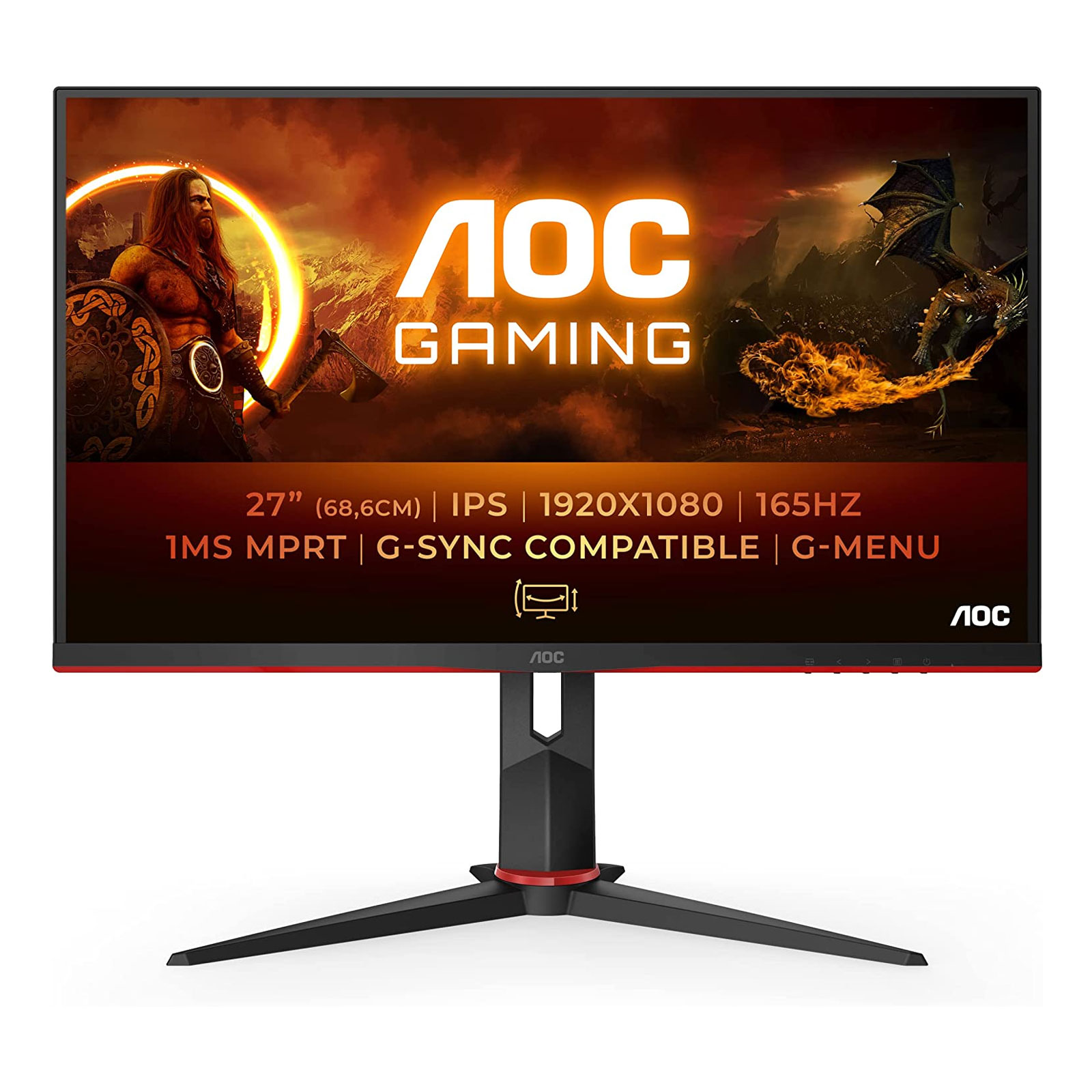 AOC Gaming 27G2SPU - 27 Zoll FHD Monitor, 165 Hz, 1 ms, FreeSync Premium