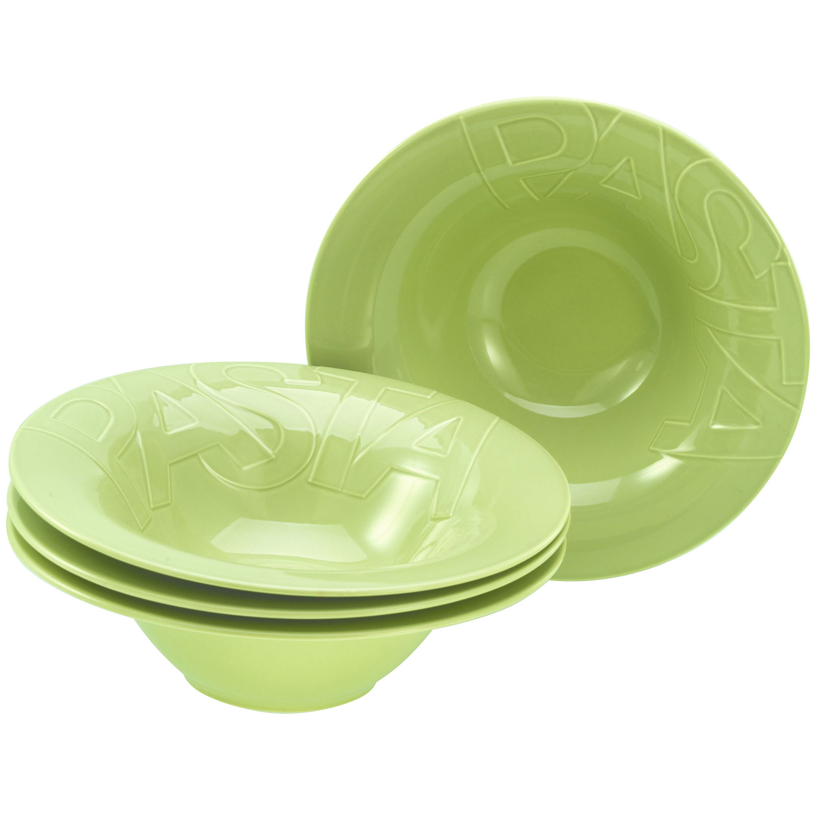 CreaTable, 21671, Serie Gourmet, 4-teiliges Geschirrset, Pastateller Set aus Porzellan