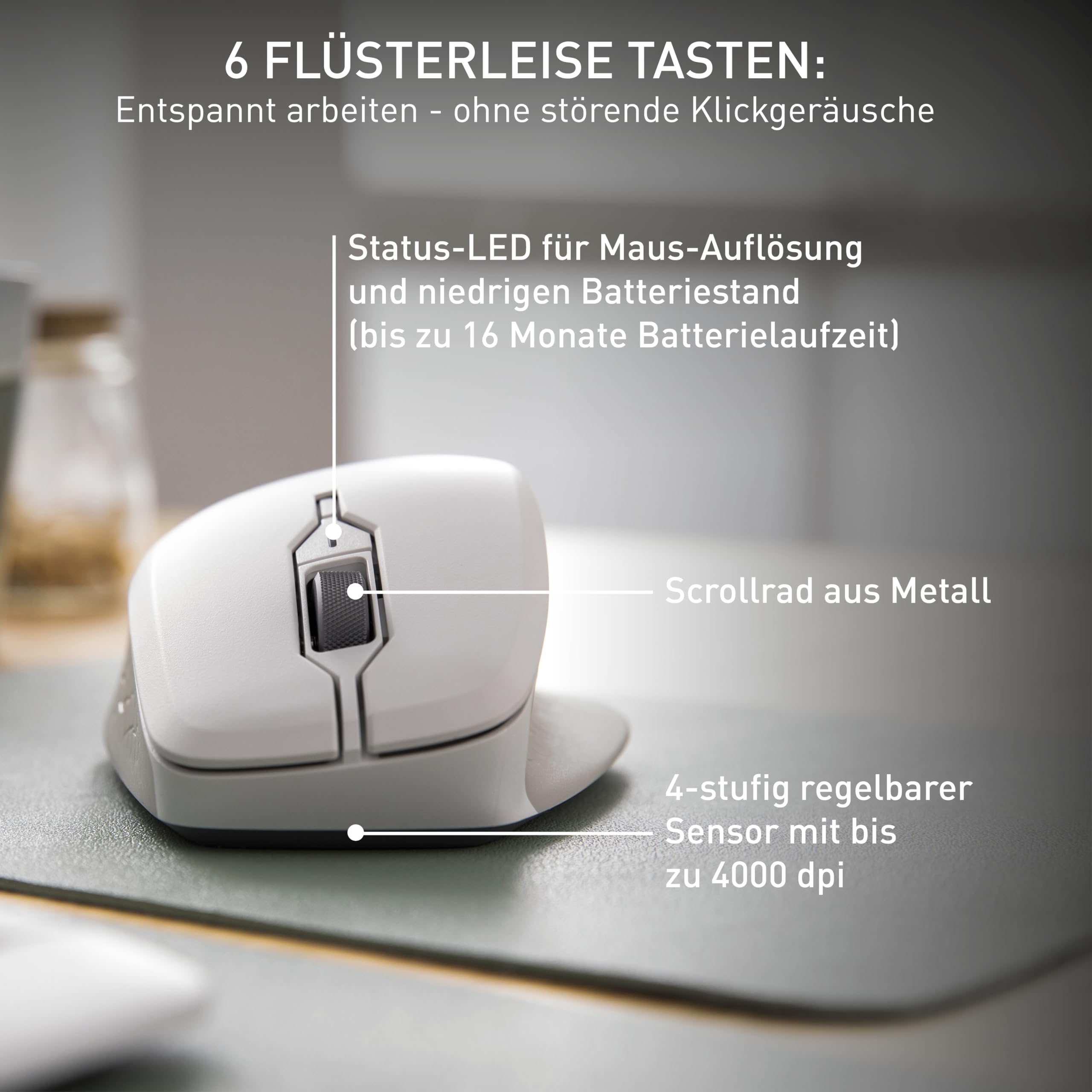 CHERRY STREAM MOUSE COMFORT, Kabellose Ergonomische Maus