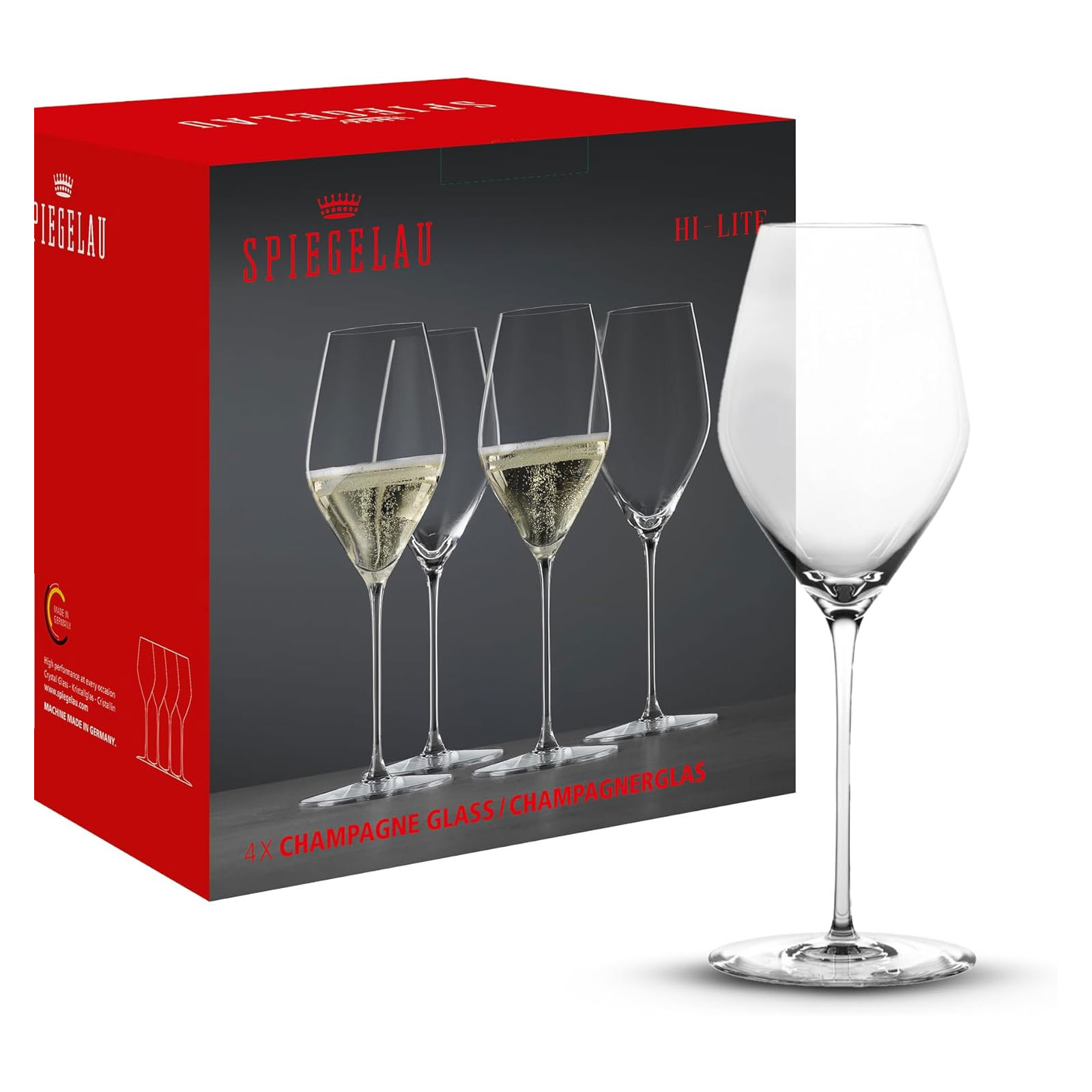 Spiegelau 1750479 Champagnerglas Set/4 175/29 HI-LITE 347 ml Sektglas