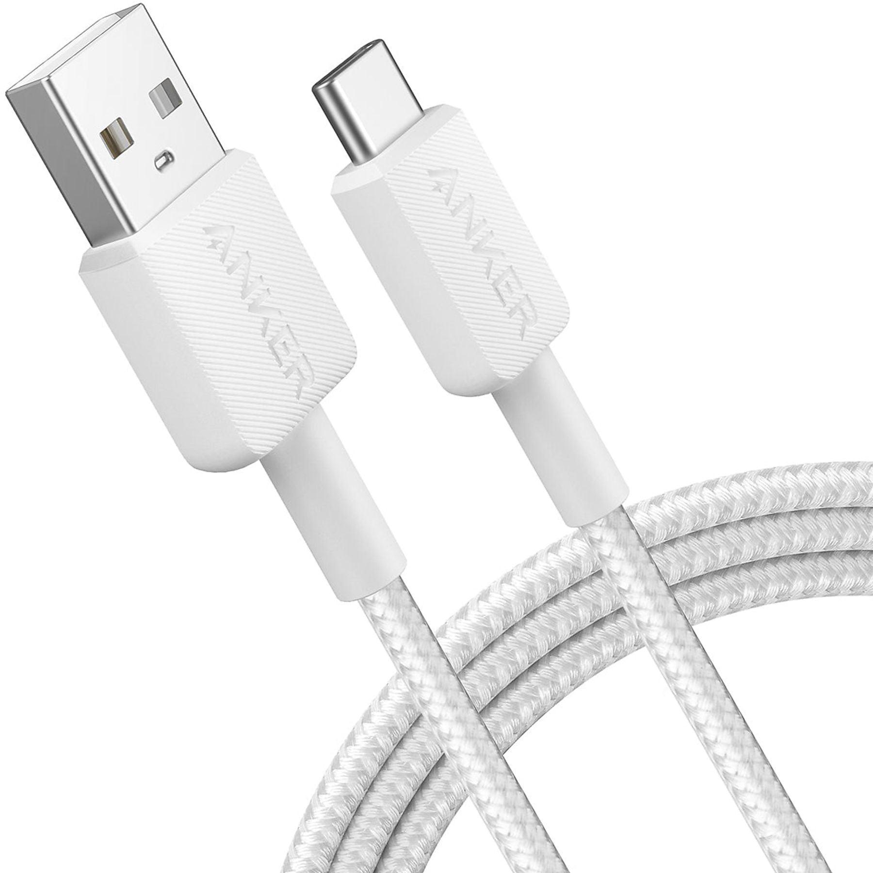 Anker 322 USB-C auf USB-C Kabel (180cm, Geflochten), Weiß