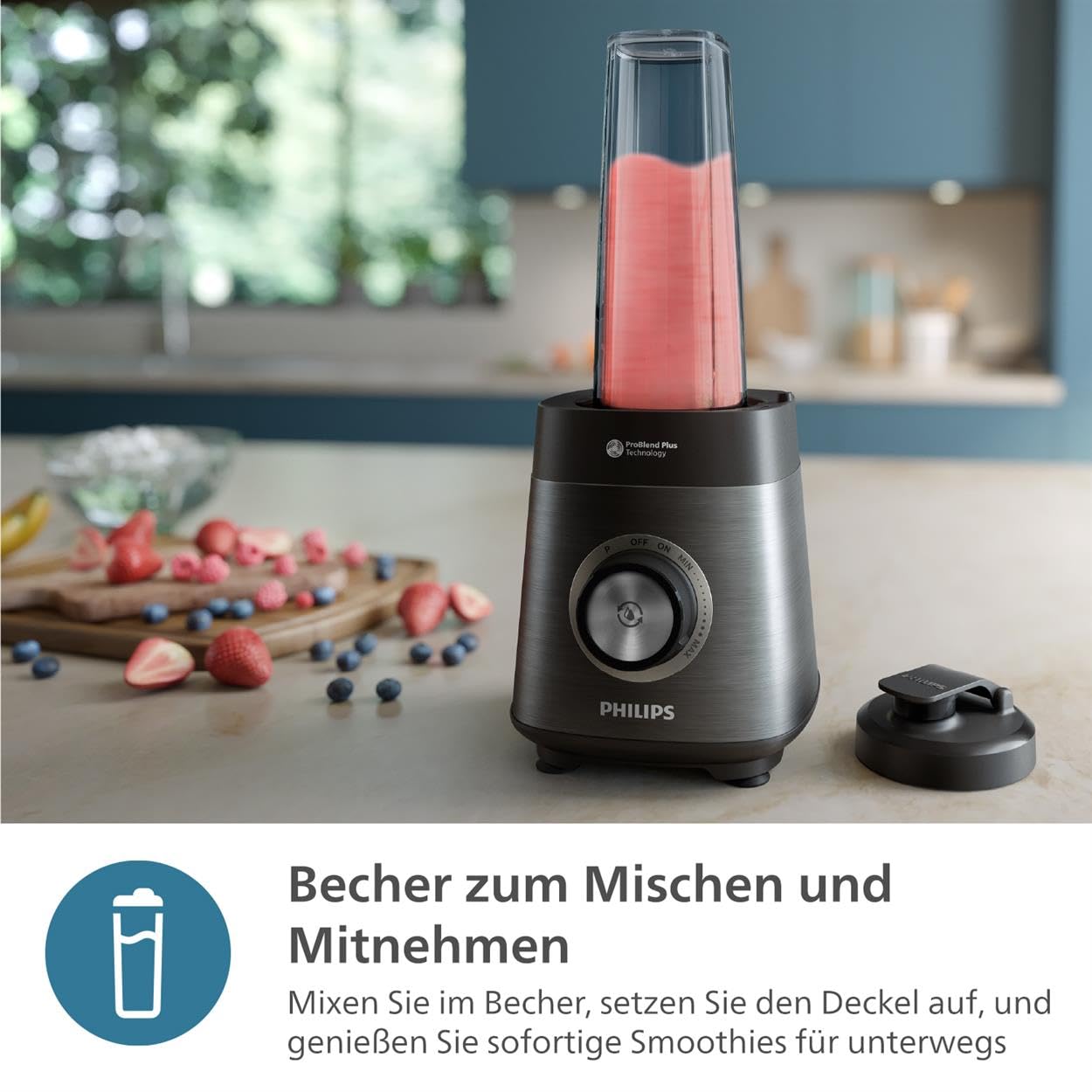 Philips 5000-Serie HR3041/00 Standmixer inkl. Blend-and-go-Behälter
