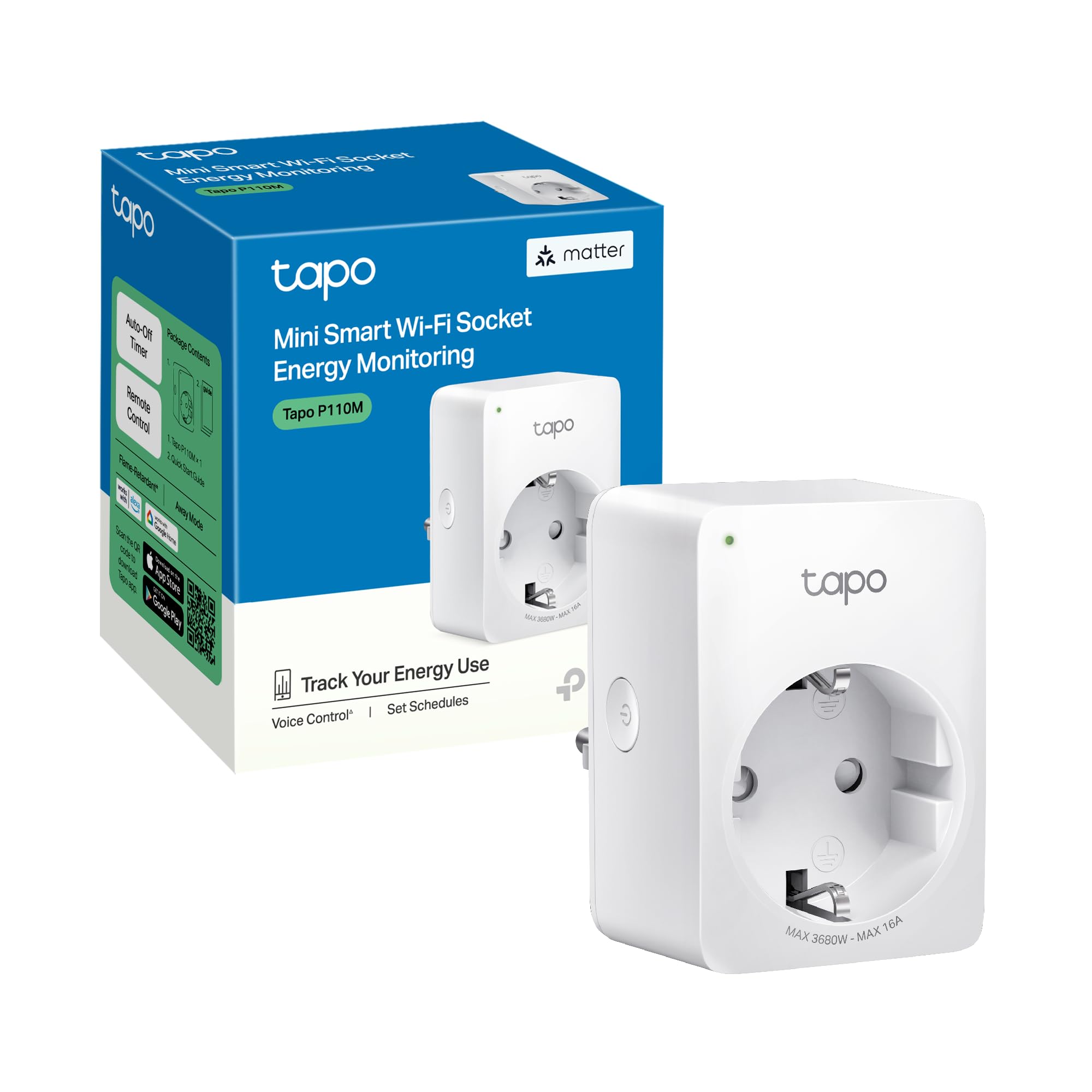 TP-Link Tapo P110M Matter WLAN Steckdose mit Verbrauchsanzeige