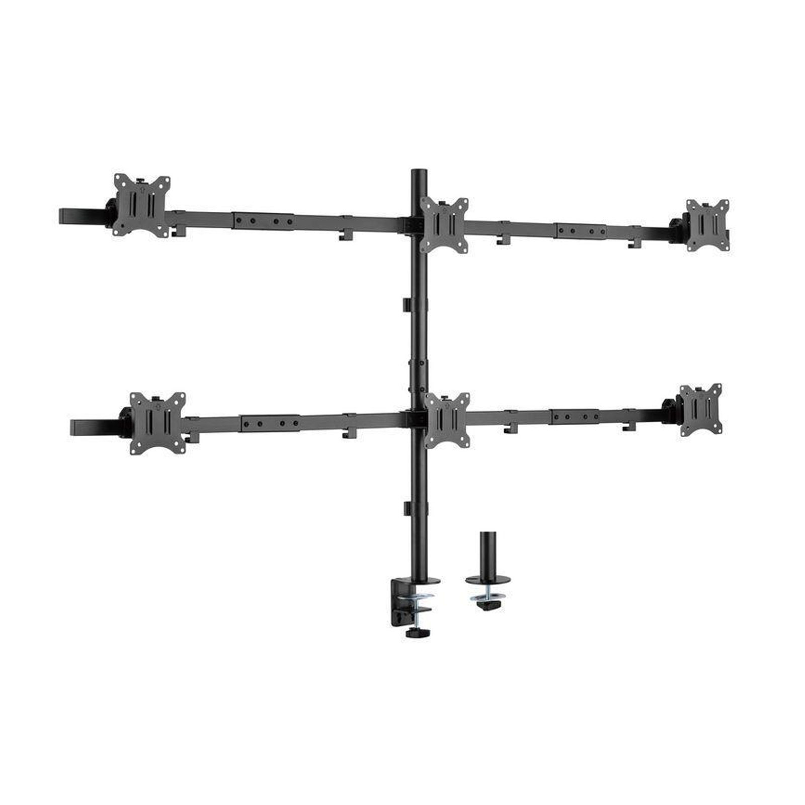 Equip 17"-32" Schwenkbare 6-Monitor-Schreibtischhalterung, Schwarz