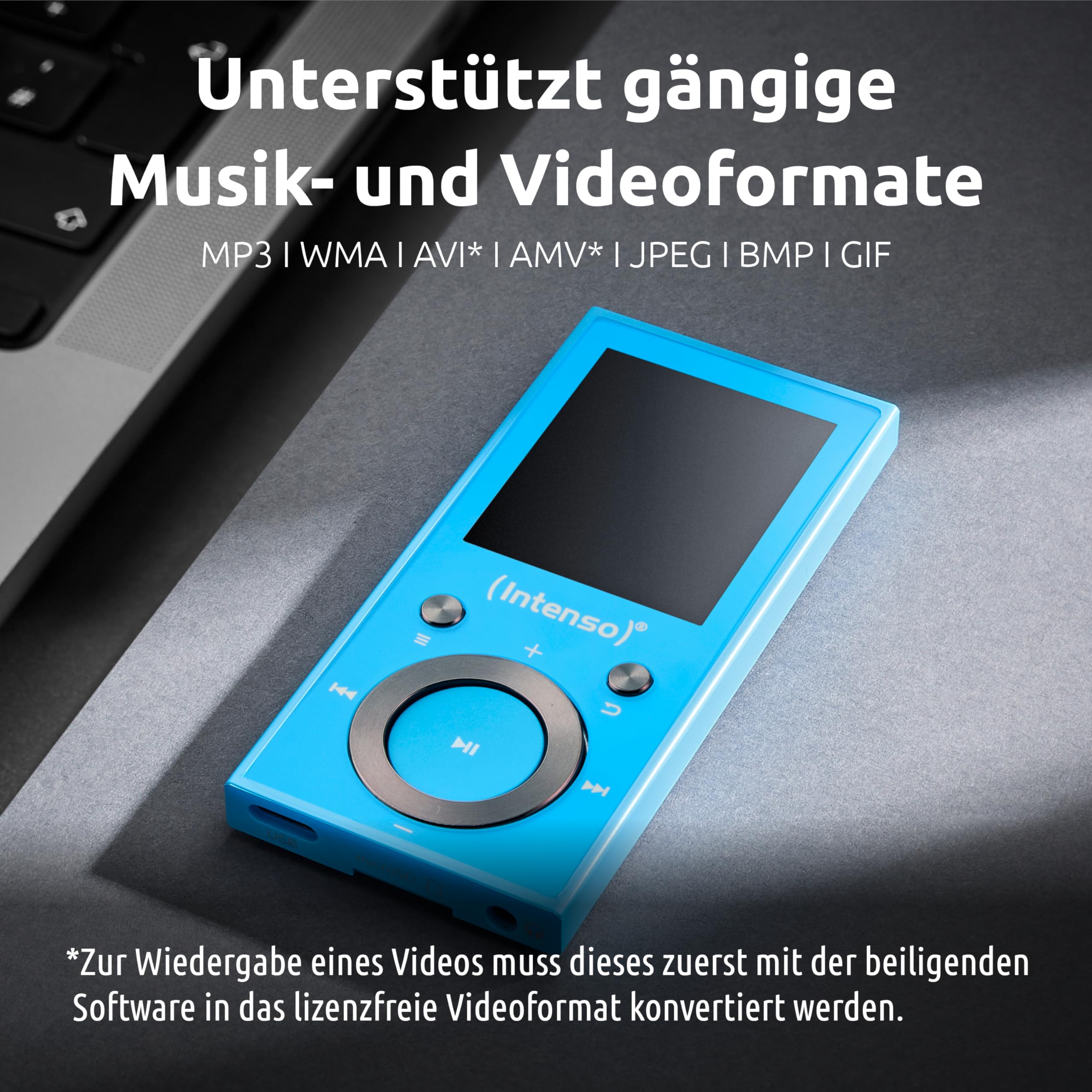 Intenso Video Scooter BT MP3 Player mit Bluetooth 5.0, 1,8 Zoll Farbdisplay