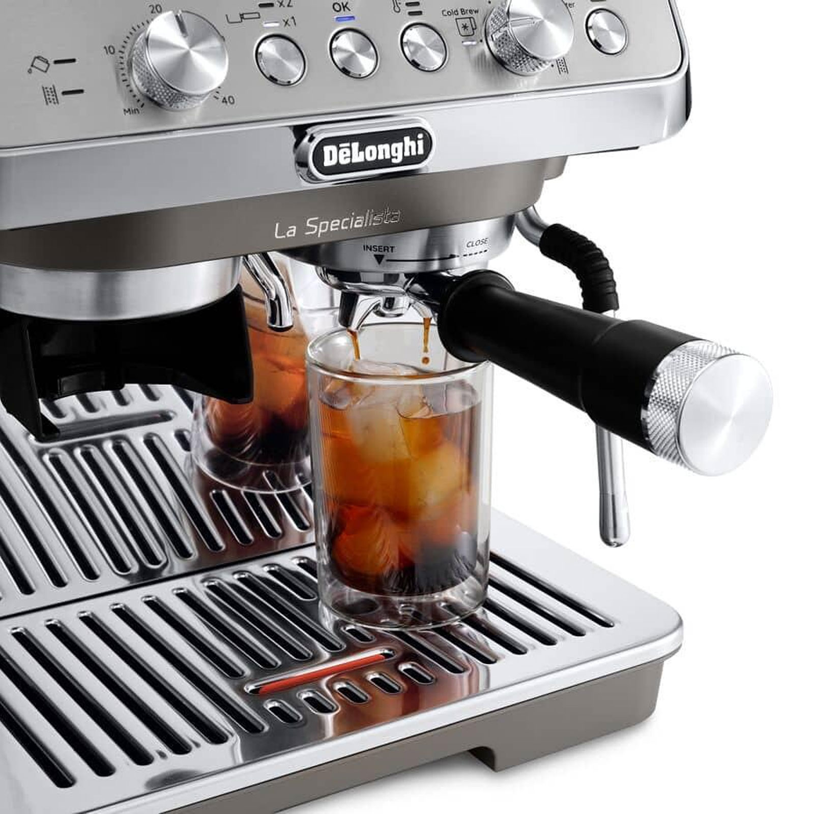 De'Longhi EC9255.M La Specialista Arte Evo Siebträger-Espressomaschine (15 bar, 1550 Watt, Cold Brew Funktion, My LatteArt System, Edelstahl Tamper)