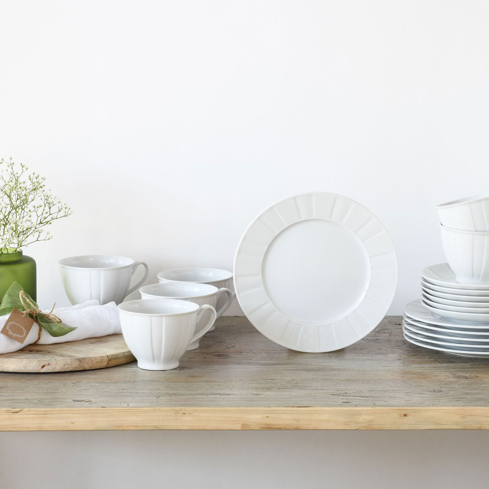 CreaTable Barcelona 17607 Kaffeeservice aus Porzellan, 18-teilig