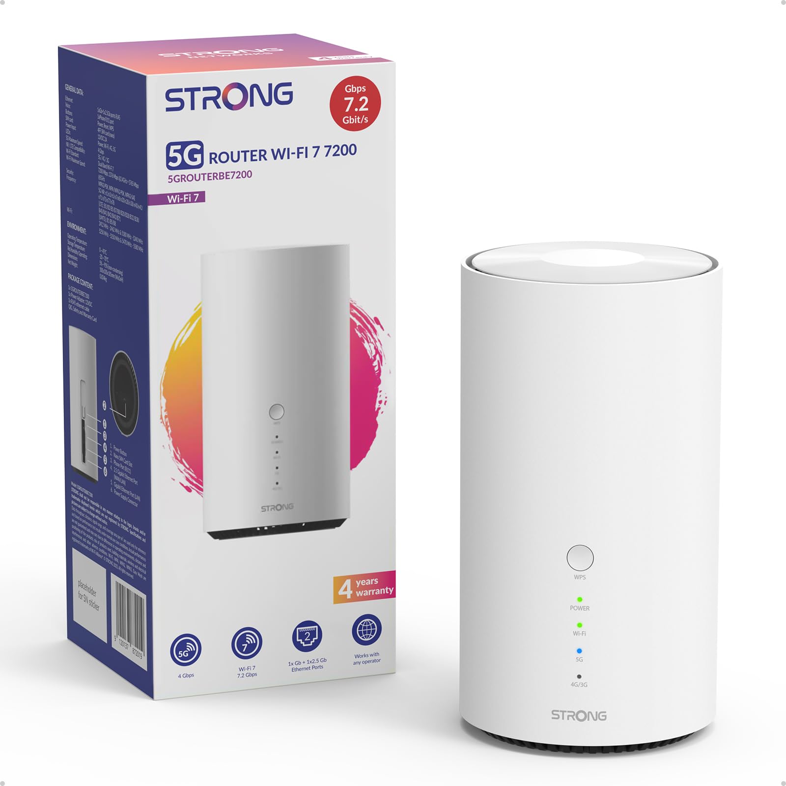 STRONG 5G WLAN Router SIM-Karte, Wi-Fi 7 BE7200 mit Qualcomm Dragonwing 5G Modem