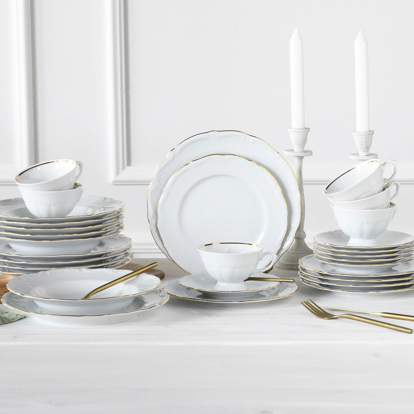 CreaTable, 24320, Serie Maria Theresia Gold,  Kombiservice, 30-teilig
