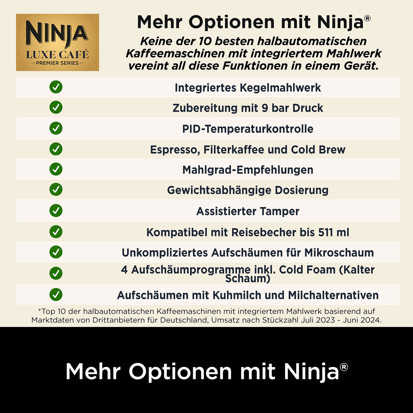 Ninja ES601EUBK Luxe Café Premier Siebträger-Espressomaschine