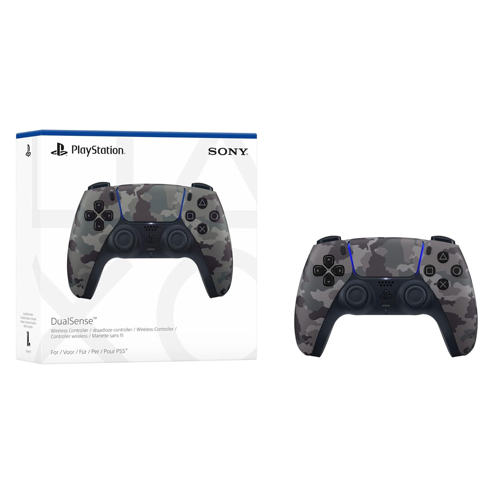 Play Station Sony Dualsense Wireless Controller PS5 - Grey Camo