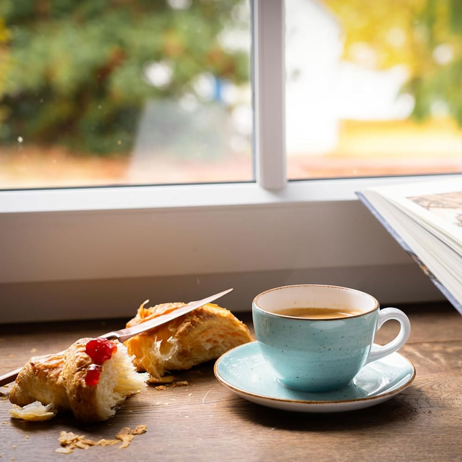 CreaTable, 34042, Serie Vintage Nature Aqua, 8-teiliges Geschirrset, Kaffeetassen Set  aus Porzellan, spülmaschinen- und mikrowellengeeignet, Made in Europe