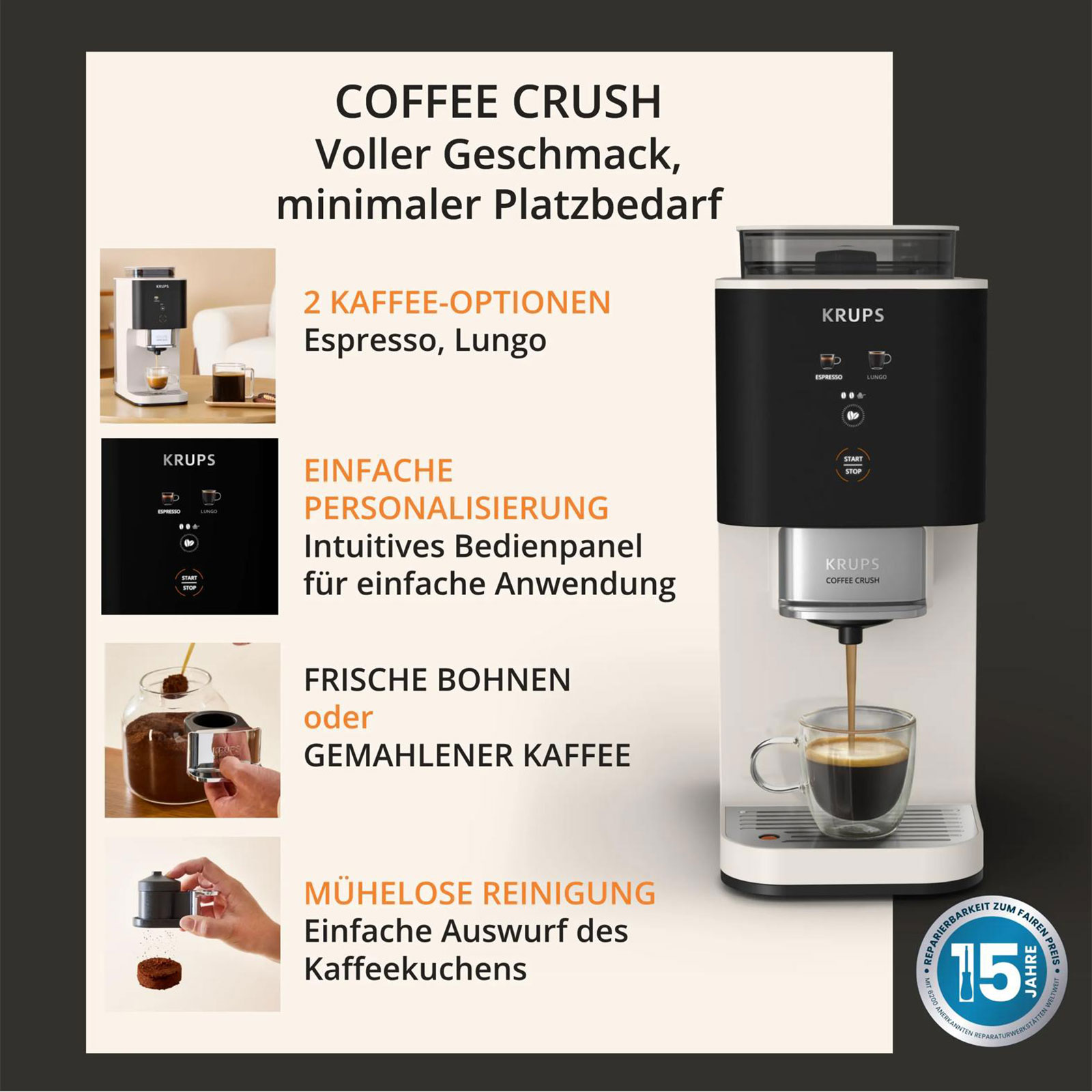 Krups SA4001 Coffee Crush, Espresso-Kaffeevollautomat