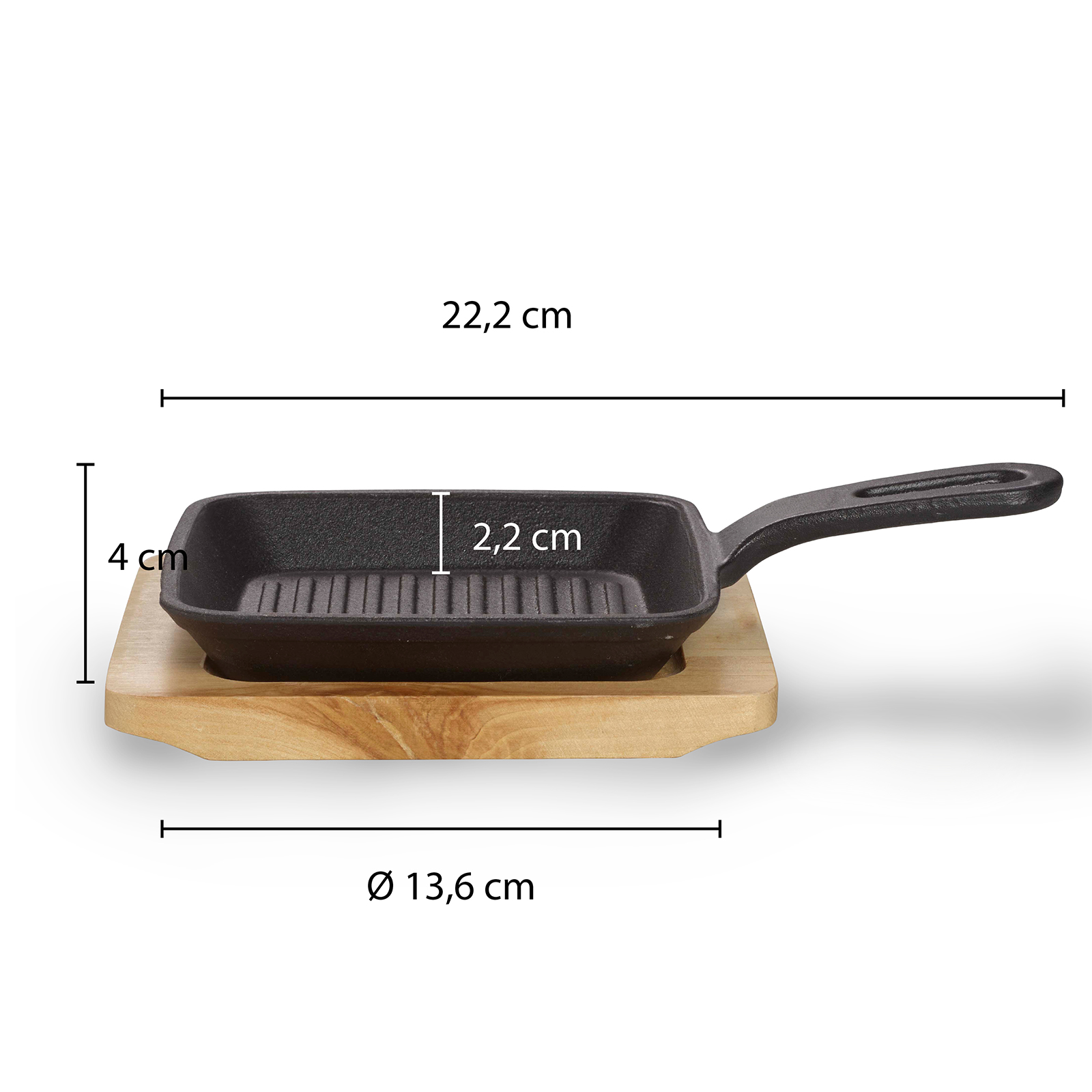 Echtwerk EW-GE-1343 Quadratische Servierschale mit Grillstreifen