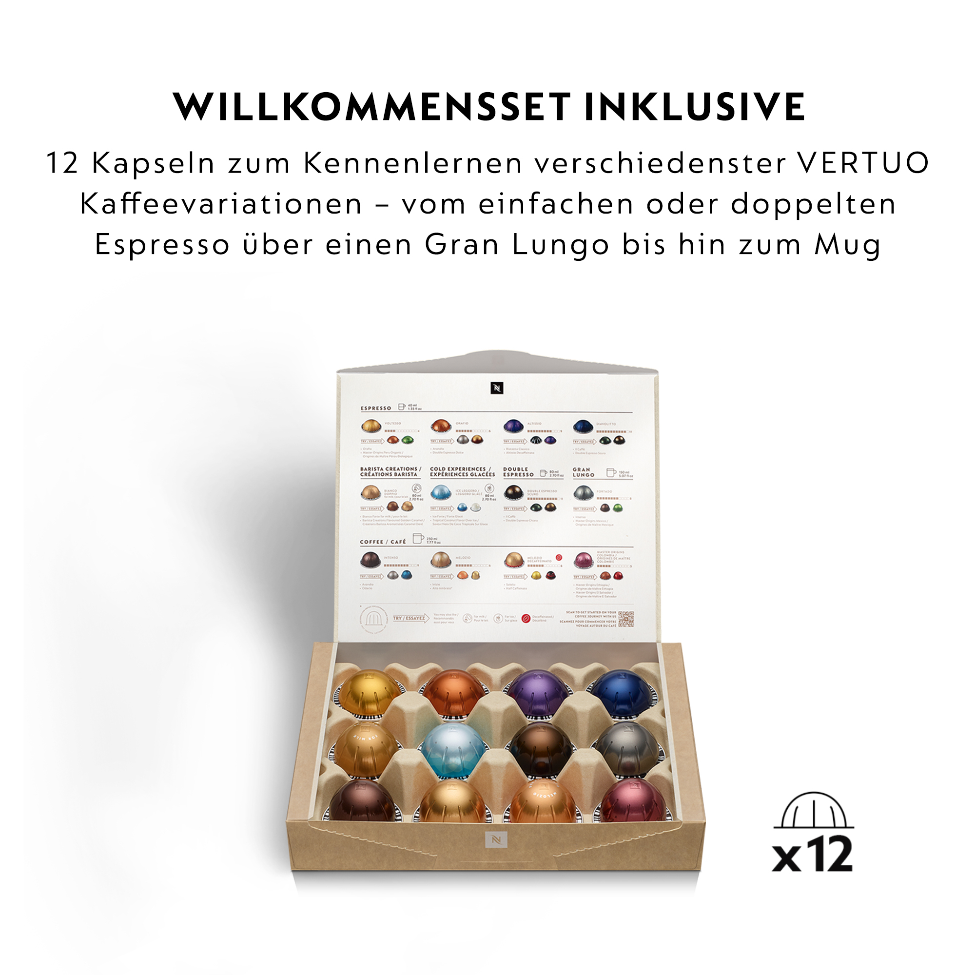 Delonghi ENV120.W VertuoNext Basic + Nespresso Aeroccino 3 Milchaufschäumer