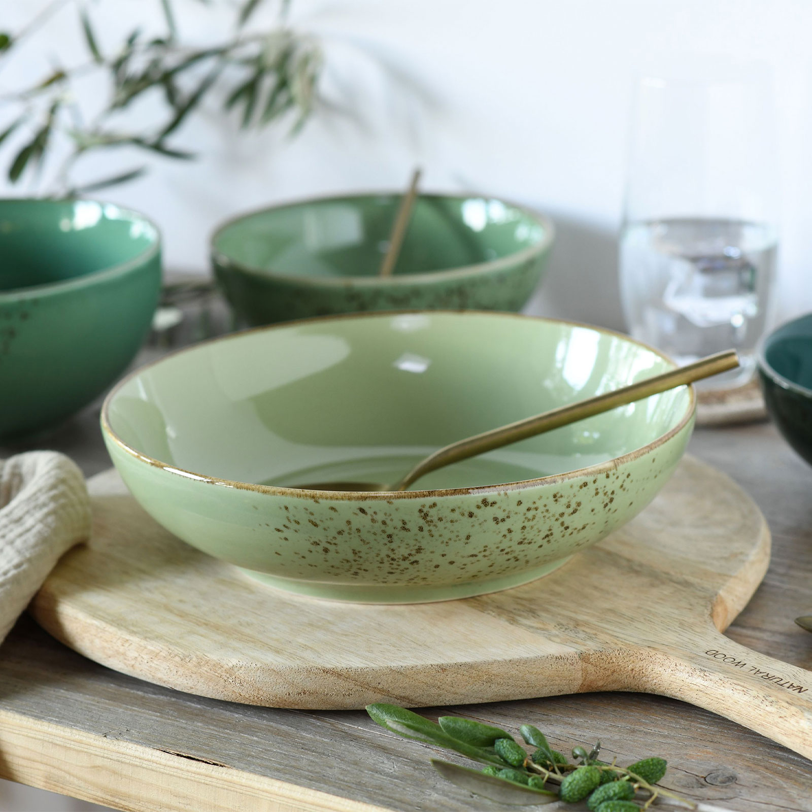 CreaTable 24224 Nature Collection Green Life, Bowl Set 12-teilig