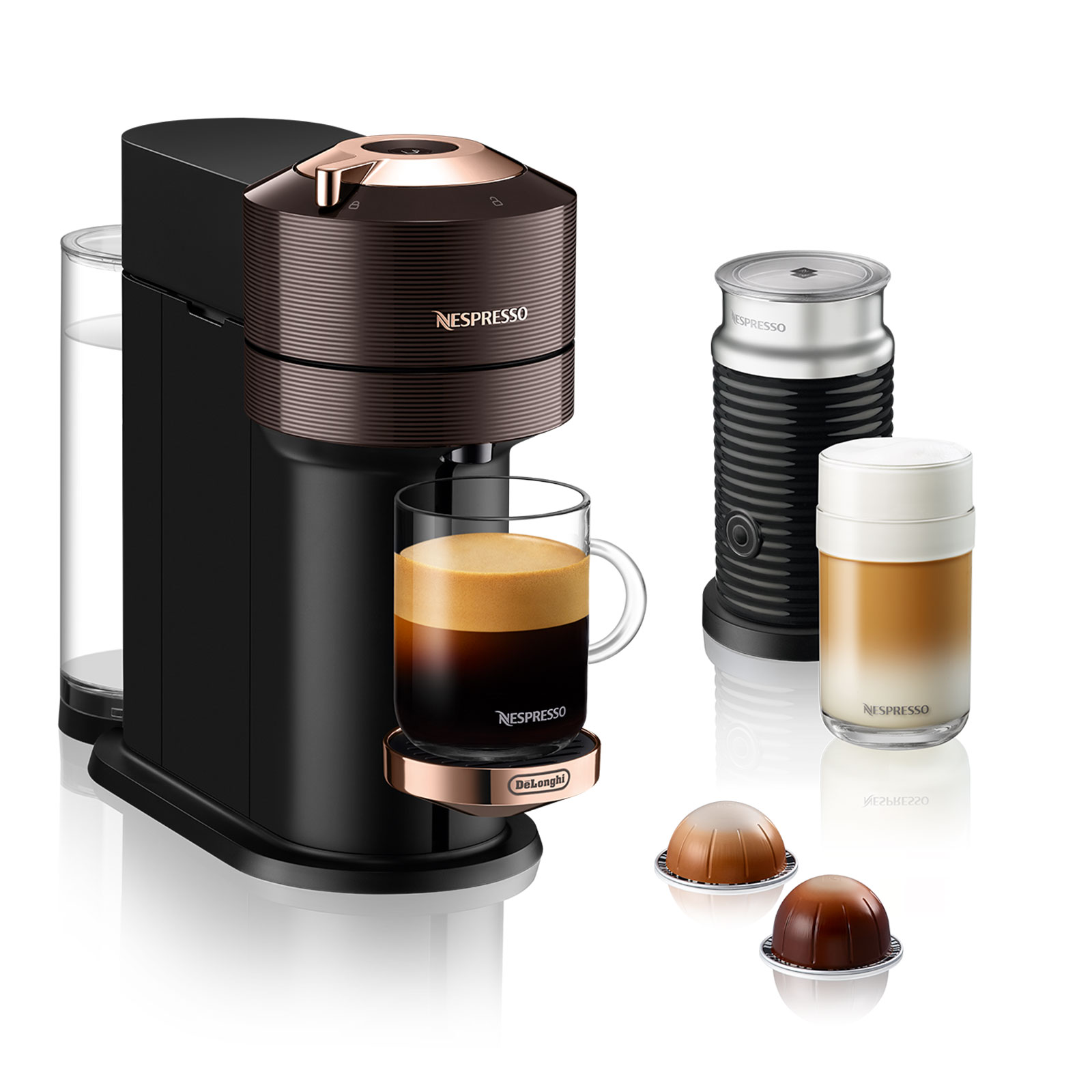 Nespresso Relove Vertuo Next Premium Rich Brown Kapselmaschine inkl. Aeroccino 3 Milchaufschäumer