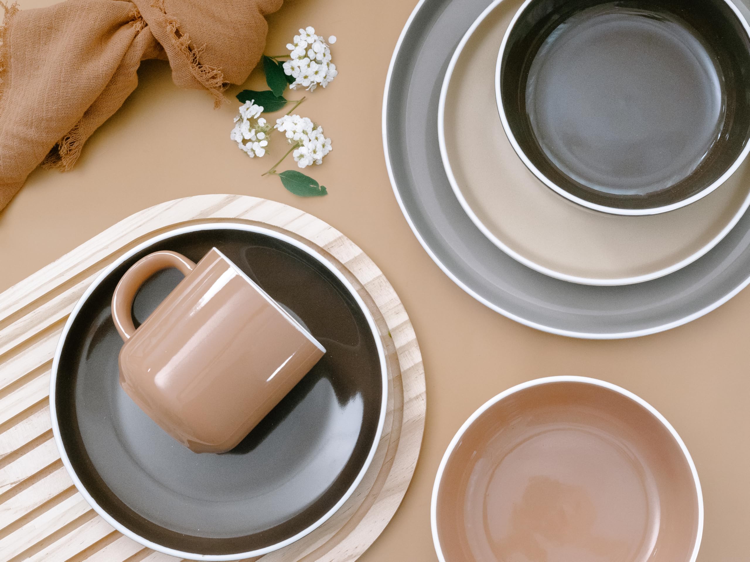 CreaTable Kombiservice 24716 Serie Nordic Mocha Mousse 16-tlg. 4 Personen