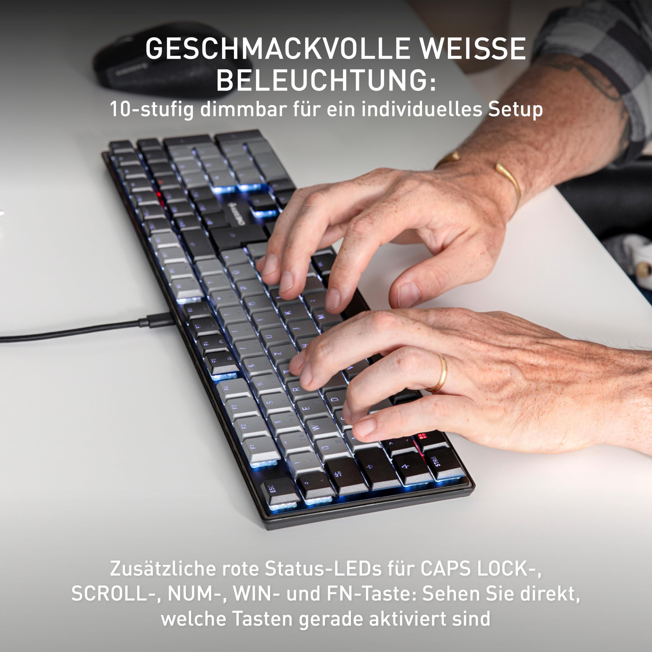 CHERRY KC 500 MX LP, Mechanische Low-Profile-Tastatur, Deutsches Layout (QWERTZ)
