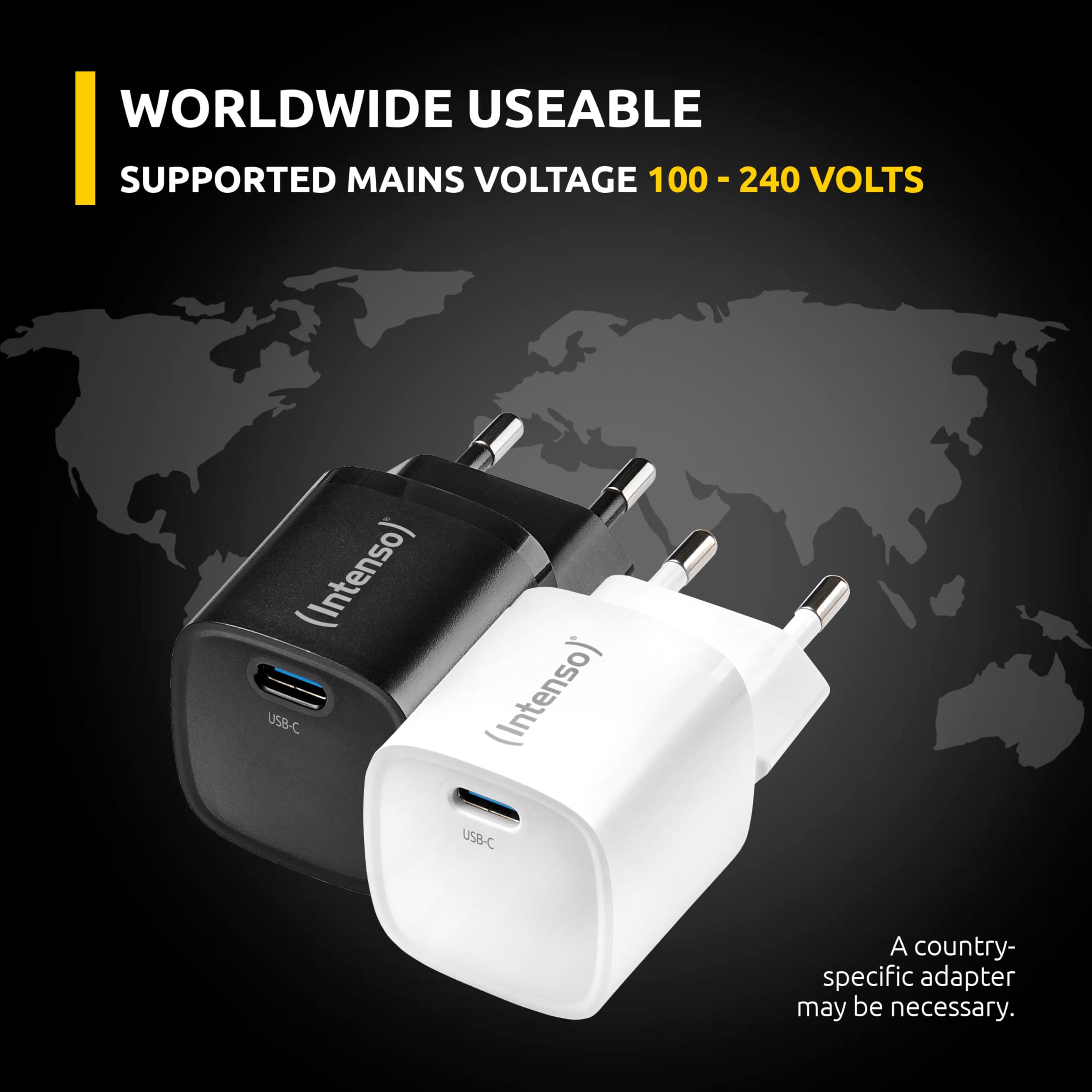 Intenso Power Adapter W30C² GaN 30W, Schwarz