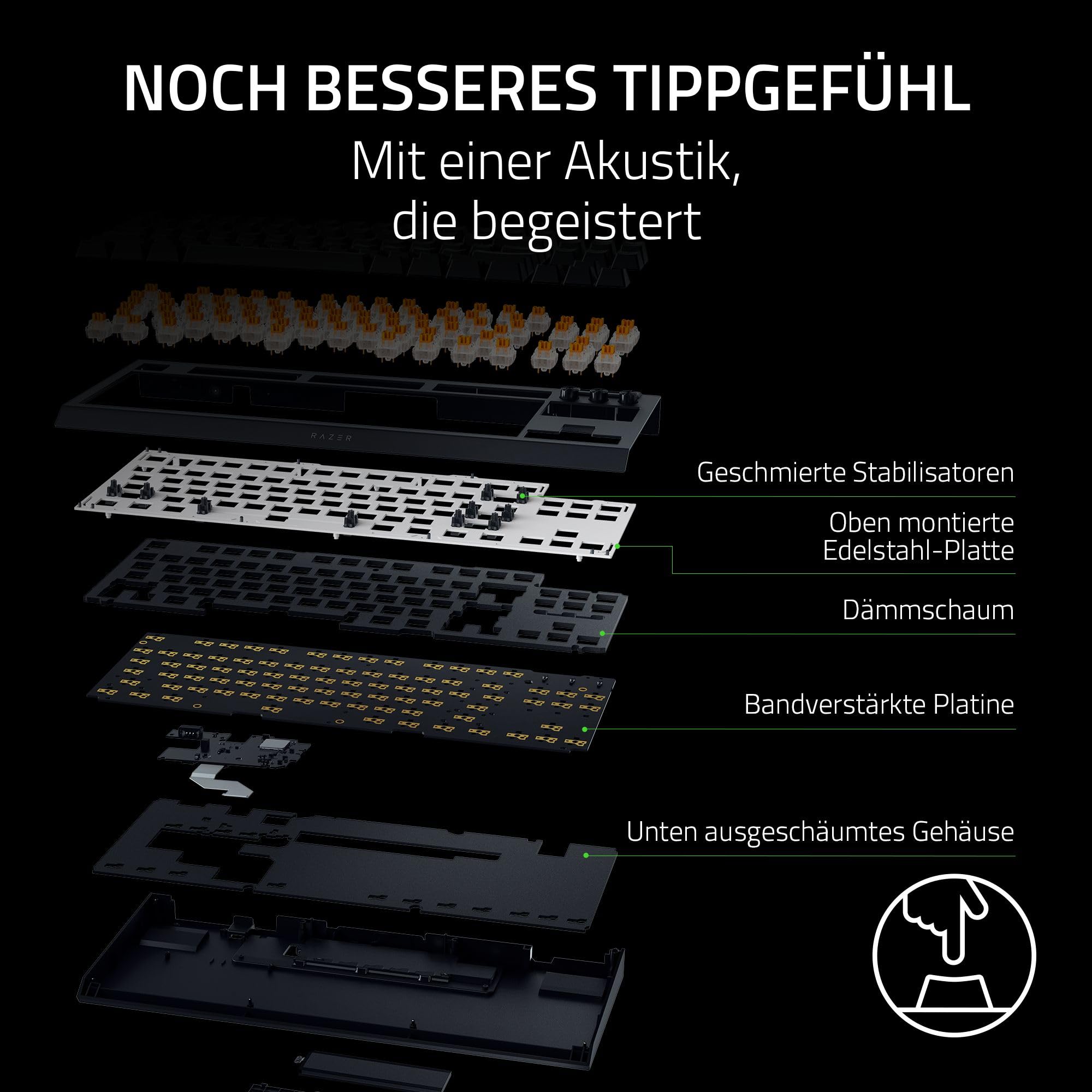 Razer BlackWidow V4 Tenkeyless HyperSpeed, Orange Tactile Switch Gaming-Tastatur