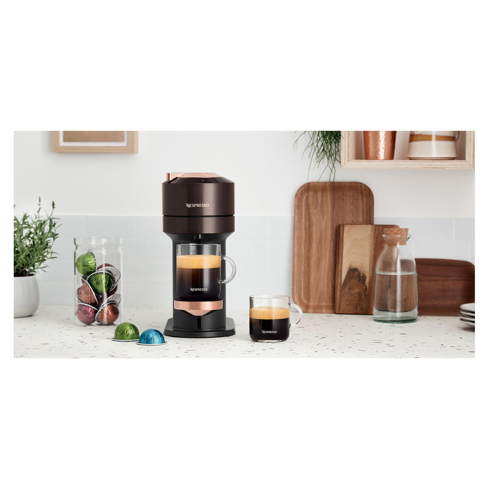 Nespresso Relove Vertuo Next Premium Rich Brown Kapselmaschine inkl. Aeroccino 3 Milchaufschäumer