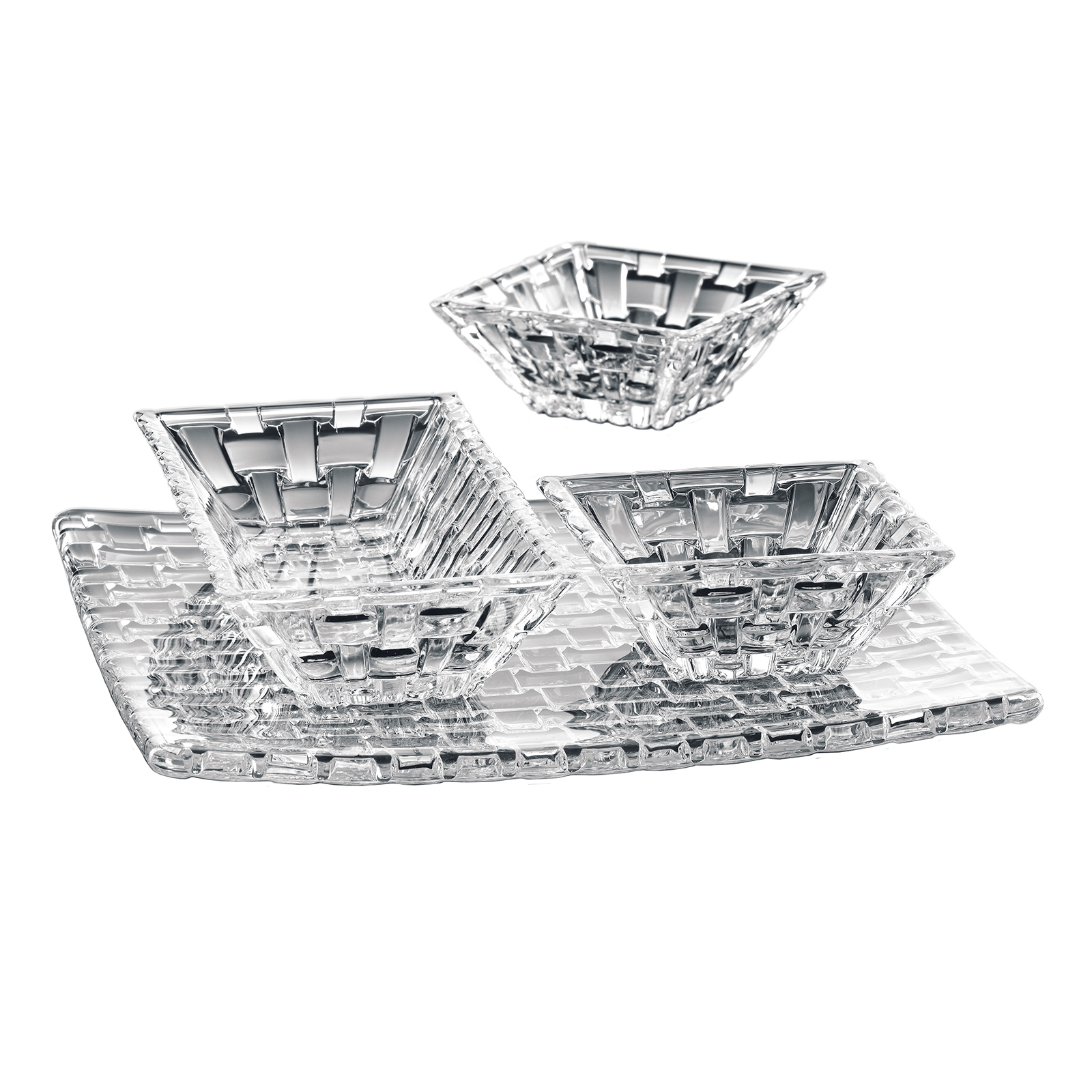 Nachtmann Bossa Nova Platte Dipschälchen Servierset 4tlg. Nachtmann Bossa Nova Platte Dipschälchen Servierset 4tlg.