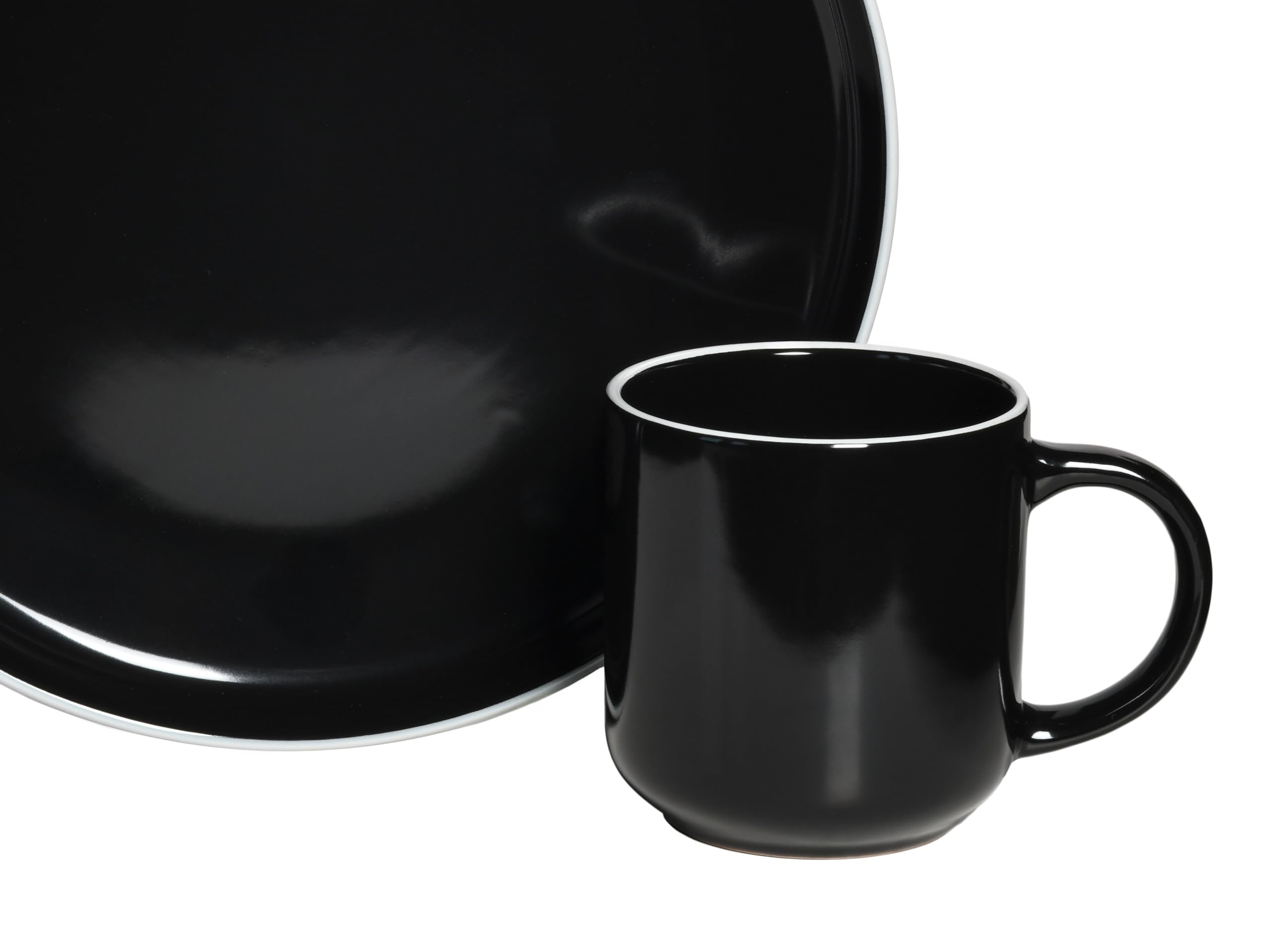 CreaTable 24803 Kombiservice Serie Nordic Gourmet Schwarz 16-tlg. 4 Personen