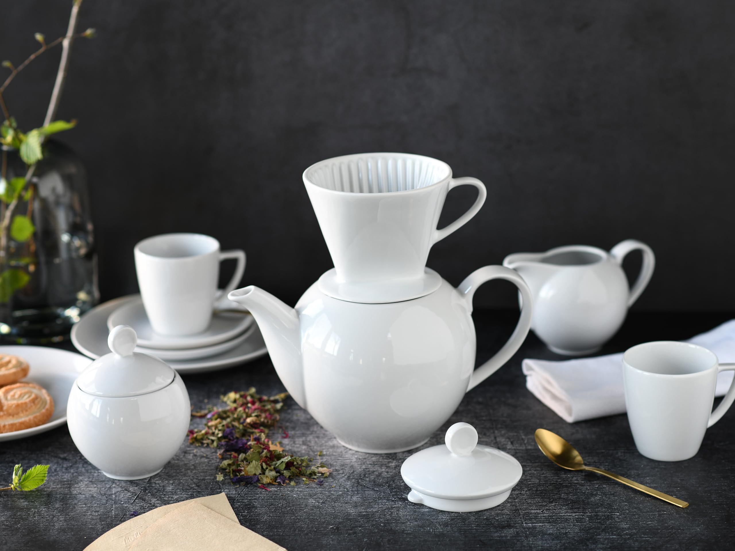 CreaTable, 24598, Serie Nostalgie Kaffeefilter, Kaffeefilter aus Porzellan