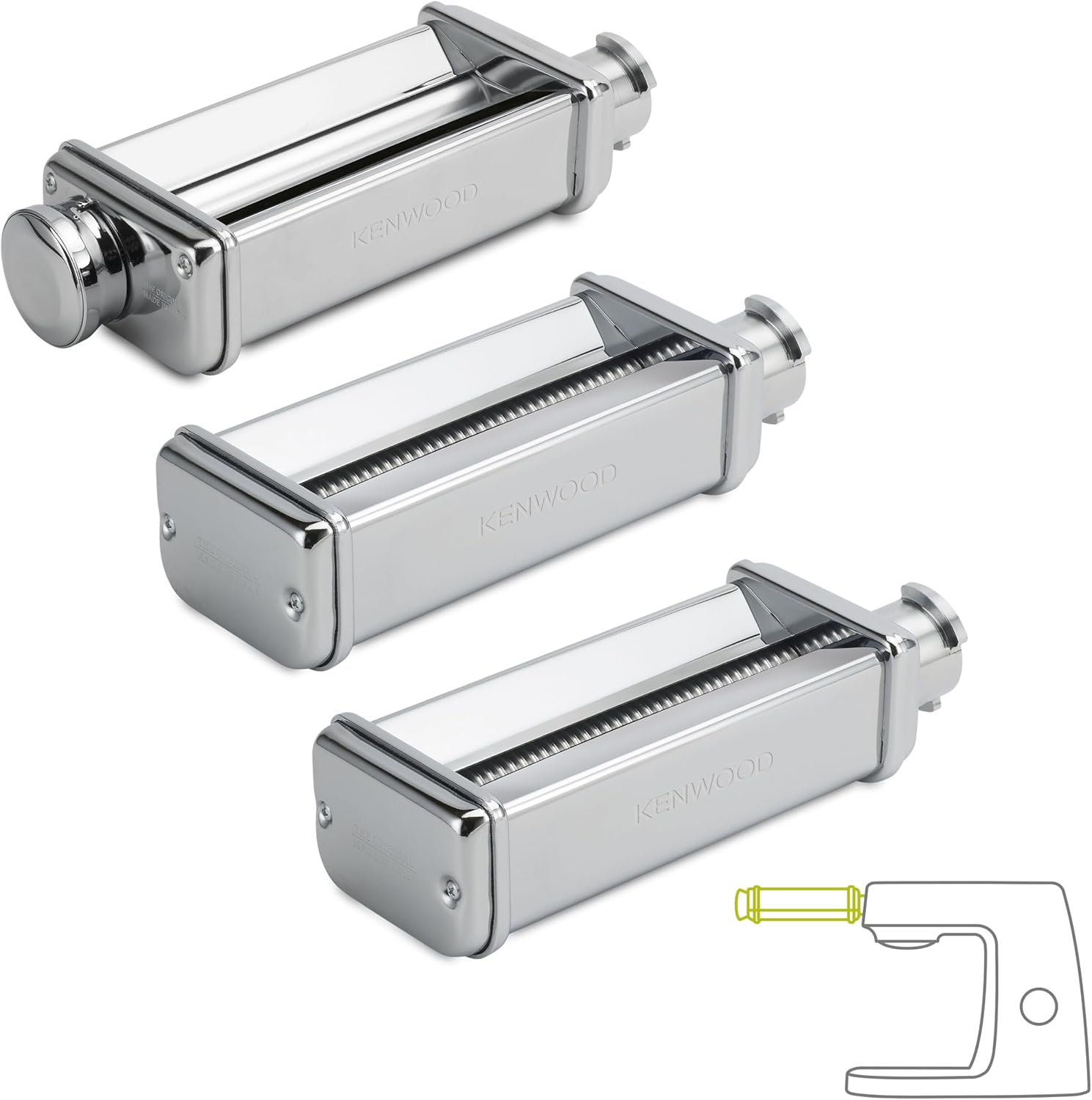 Kenwood MAX 980.ME Pasta-Set - Lasagne Roller, Fettuccine und Spaghetti Schneideinsätze