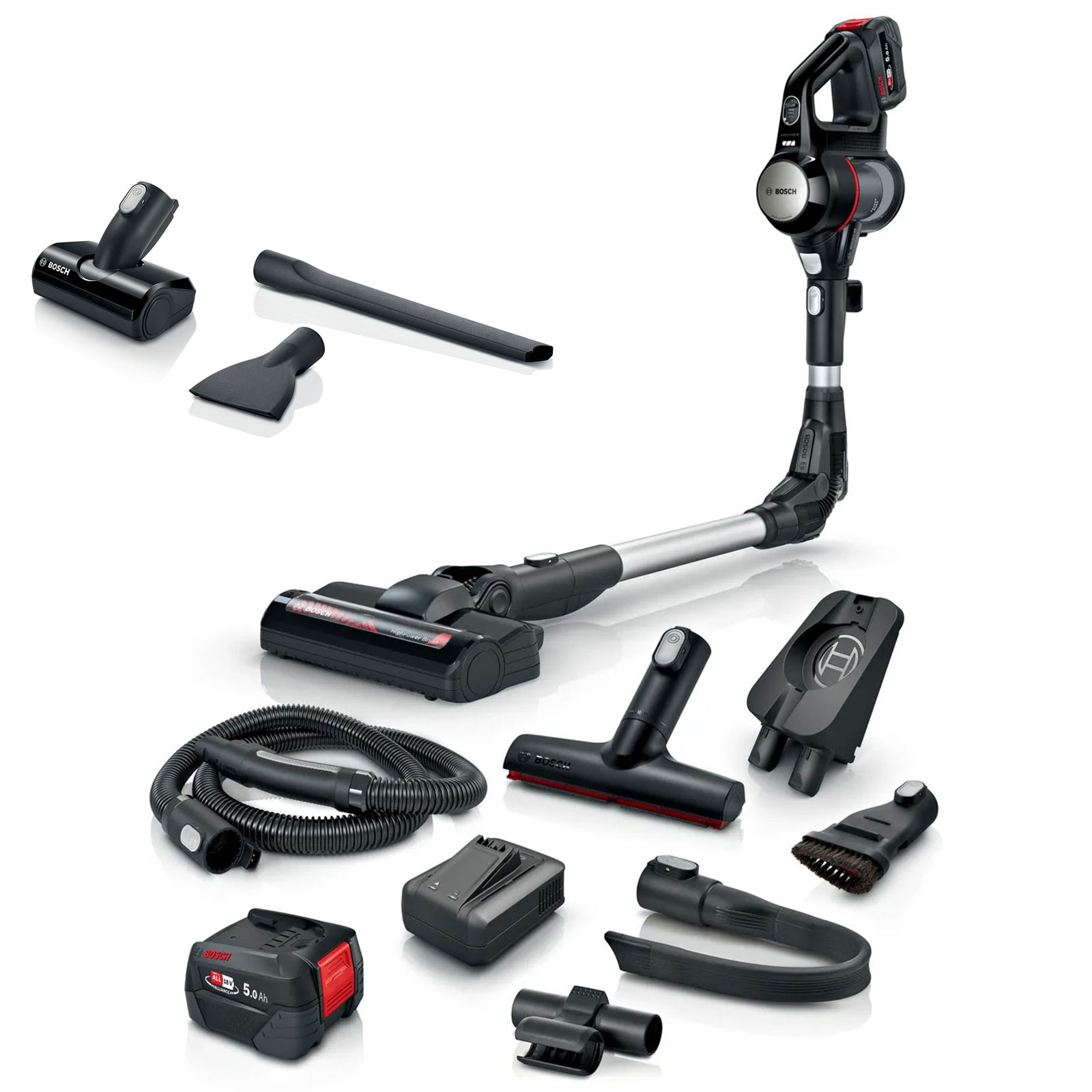 Bosch BSS715FRSH Akku-Staubsauger, Unlimited 7, Schwarz inkl Zubehör-Set BHZUKIT