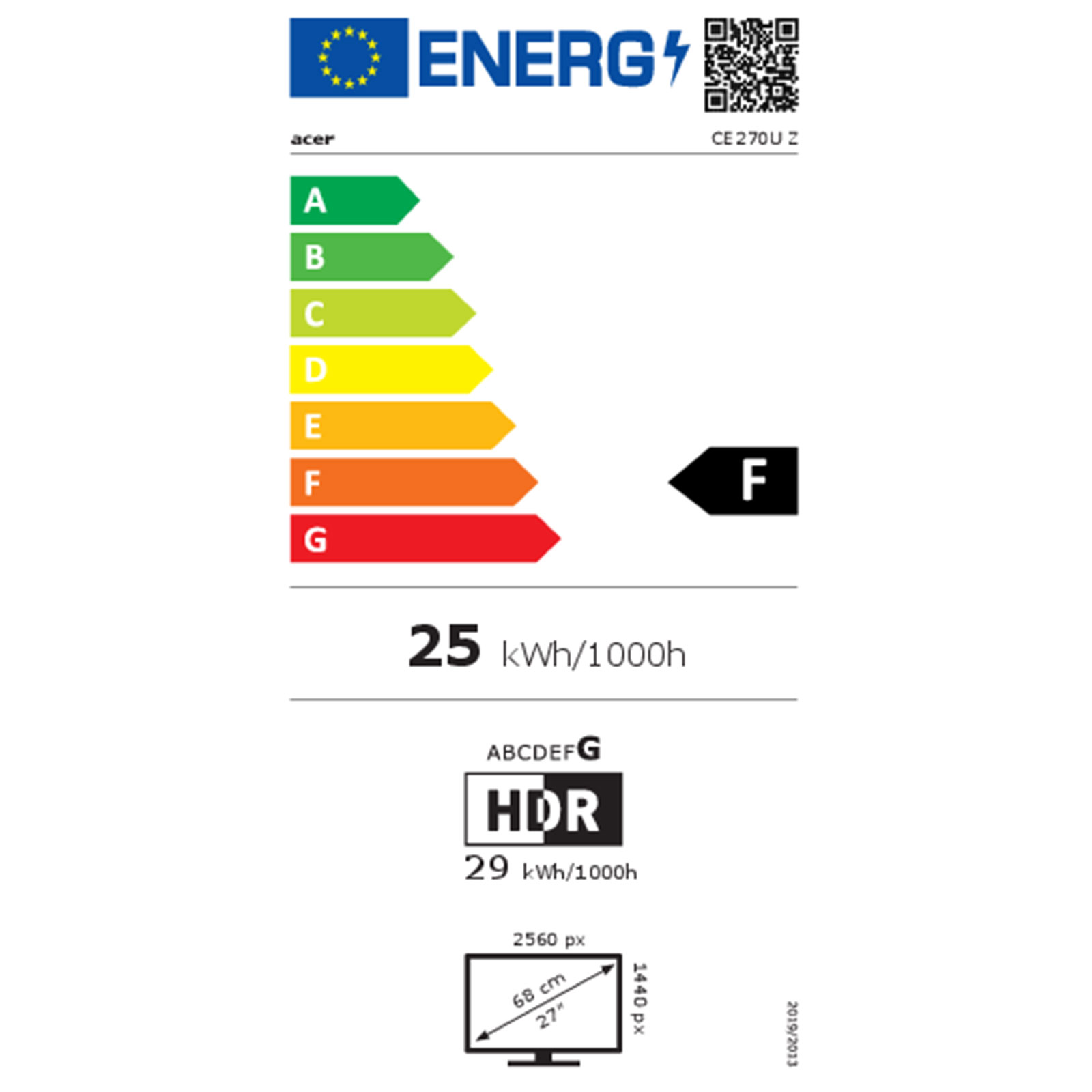 ACER CE0 CE270UZwmiipprx, Weiß, 26,5 Zoll, QHD, QD-OLED, 280 Hz Monitor