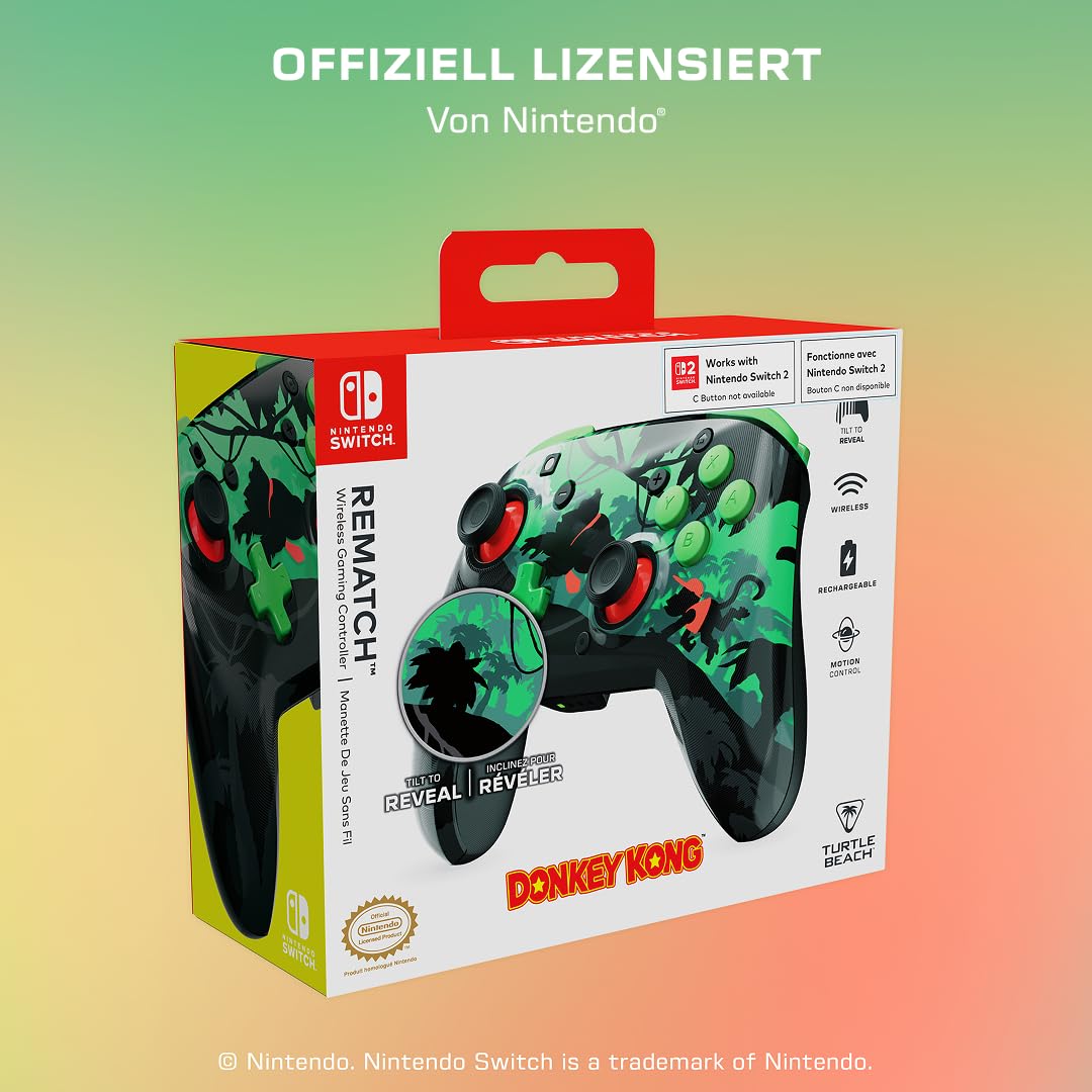 Turtle Beach Kabelloser Rematch Controller für Nintendo Switch 2 Donkey Kong
