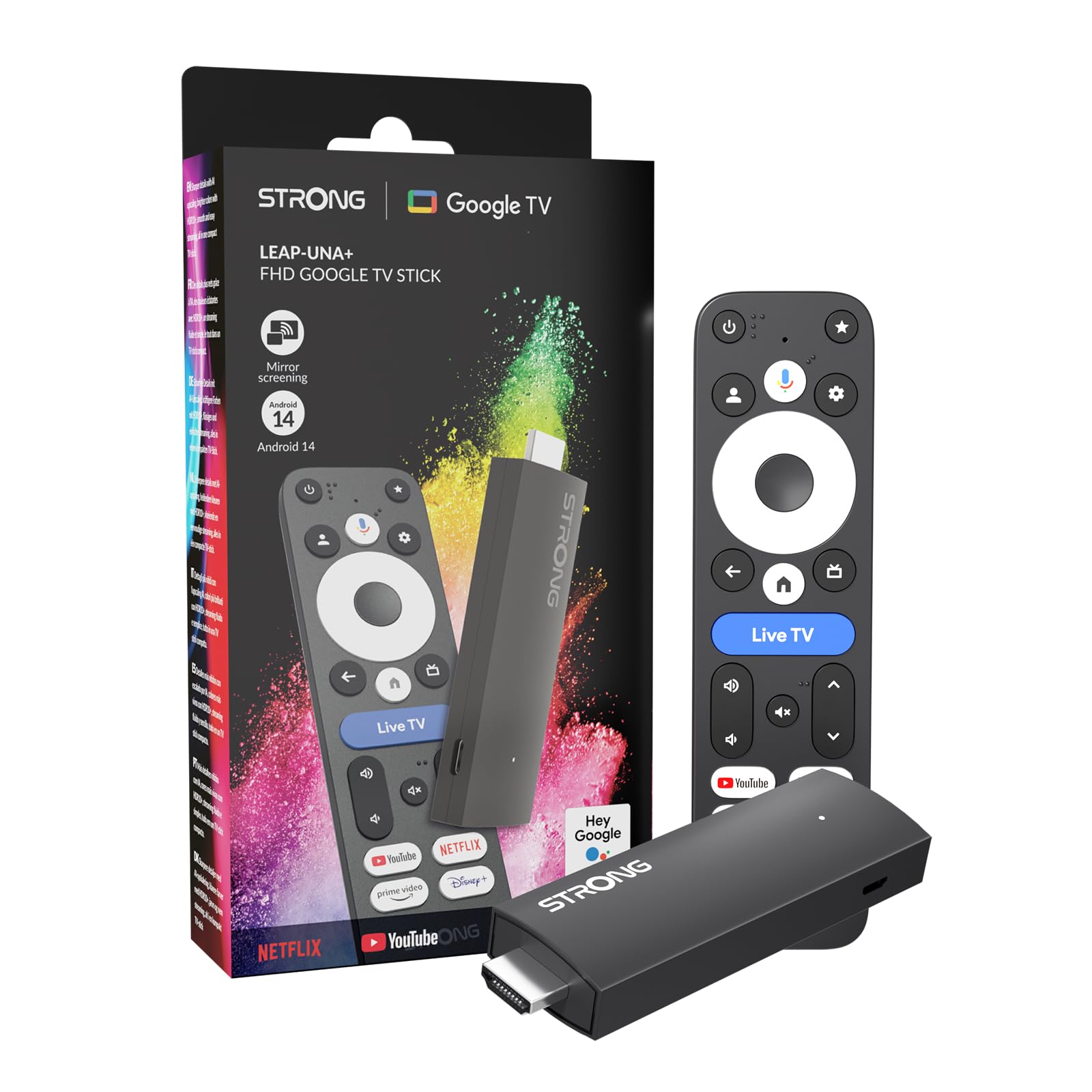 STRONG LEAP-UNA+ TV Stick with Android 14, 8GB Storage