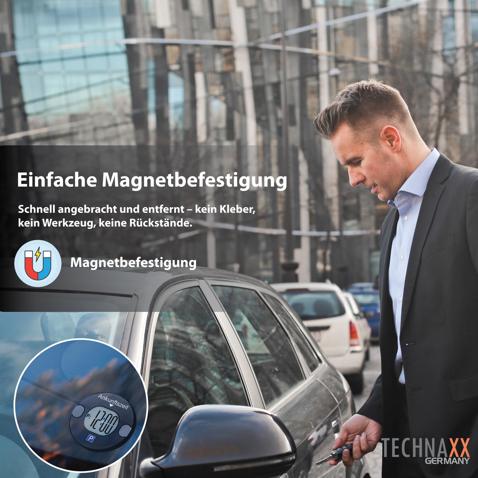 Technaxx Elektronische Parkscheibe mit Bewegungssensor – Digitale Parkuhr
