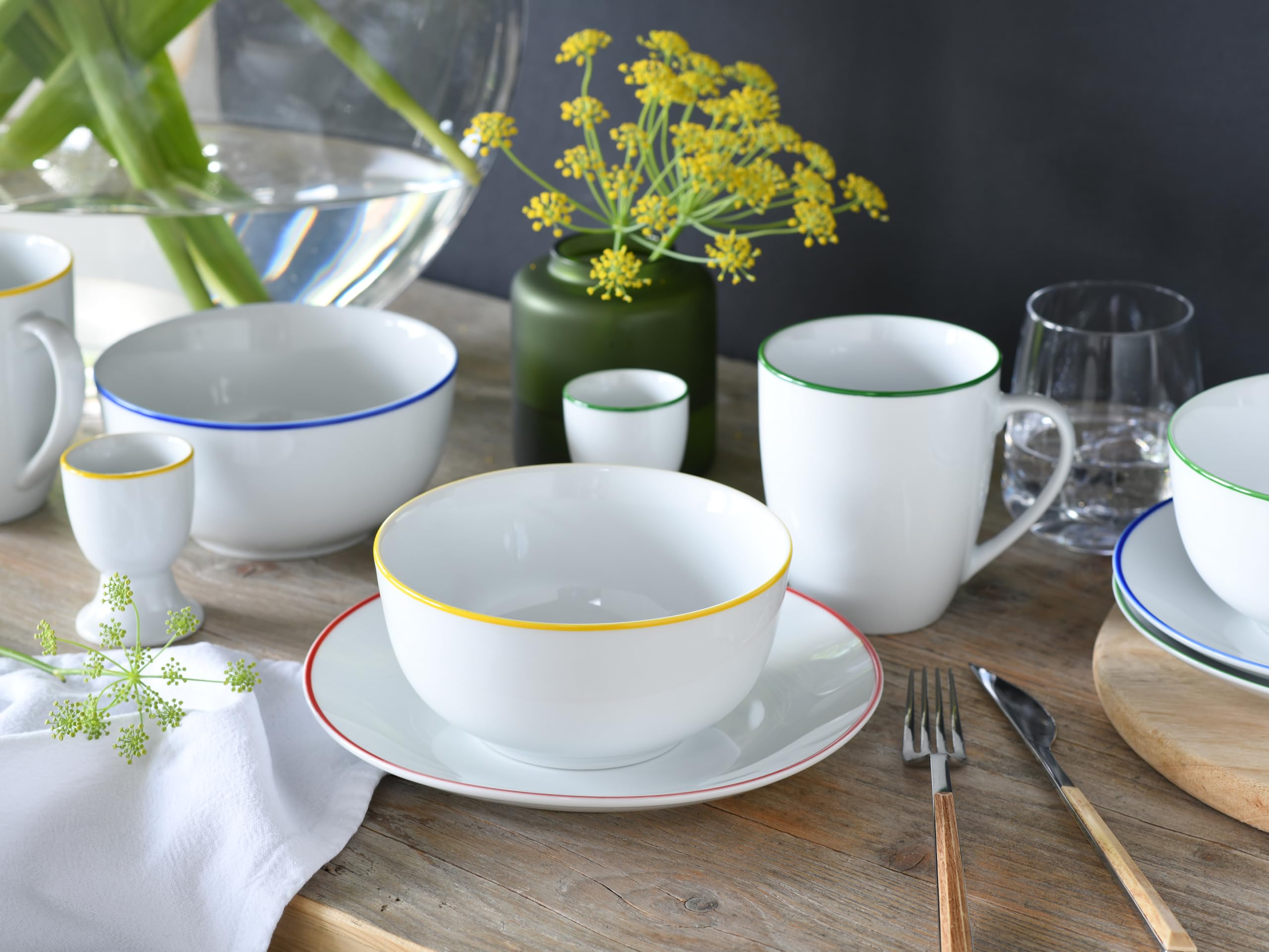 CreaTable 24058 Serie Luna Color Line 16-tlg Geschirrset 4 Personen