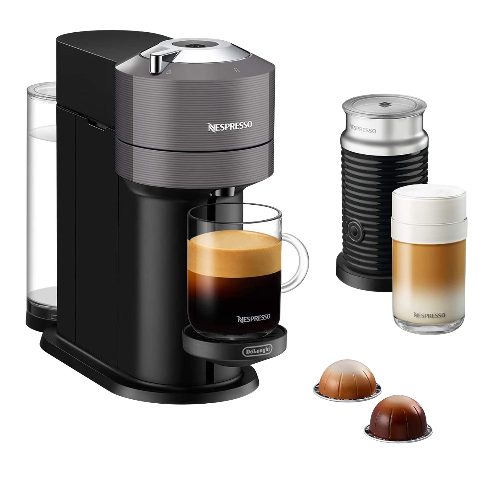 DeLonghi ENV120.GYAE VertuoNext Basic Nespressoautomat Dark Grey inkl. Aeroccino3