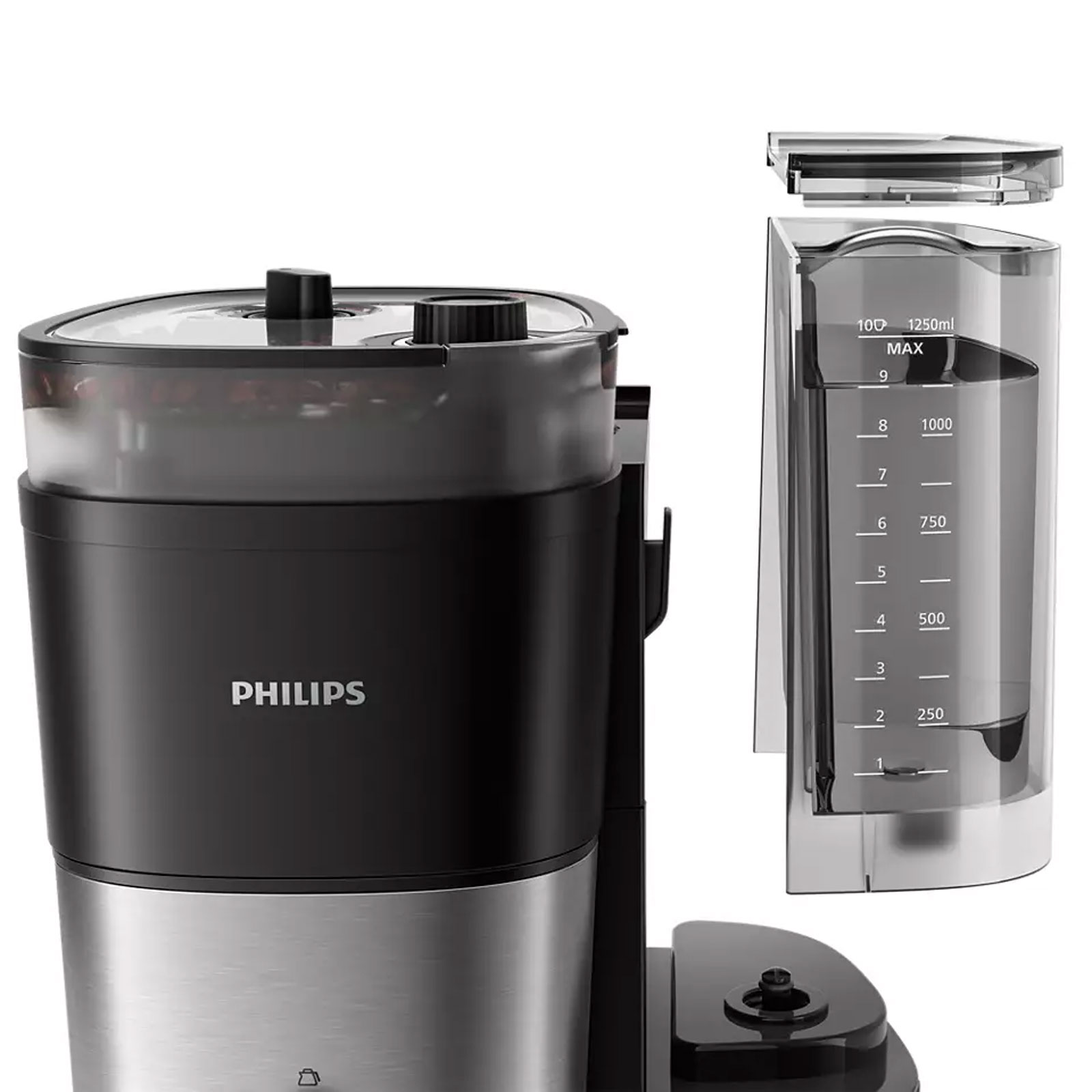 Philips HD 7900/01 Filterkaffeemaschine (10 Tassen, 1,25 l Wassertank, Glaskanne, Mahlwerk, Tropf-Stopp, Warmhaltefunktion, Wasserstandanzeige, Aroma-Twister)