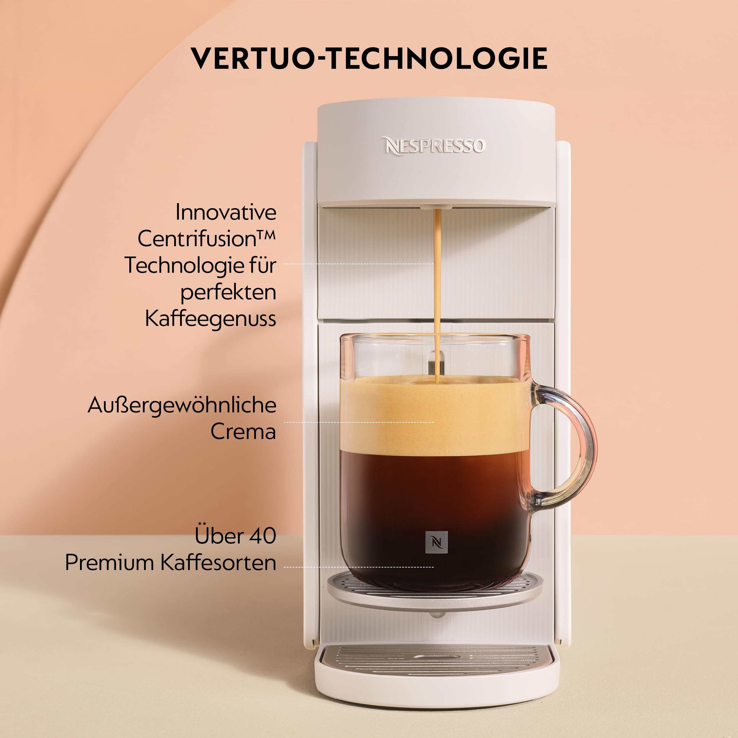 Nespresso DeLonghi  Vertuo Up ENV200.W  inkl. Aeroccino 3 Milchaufschäumer