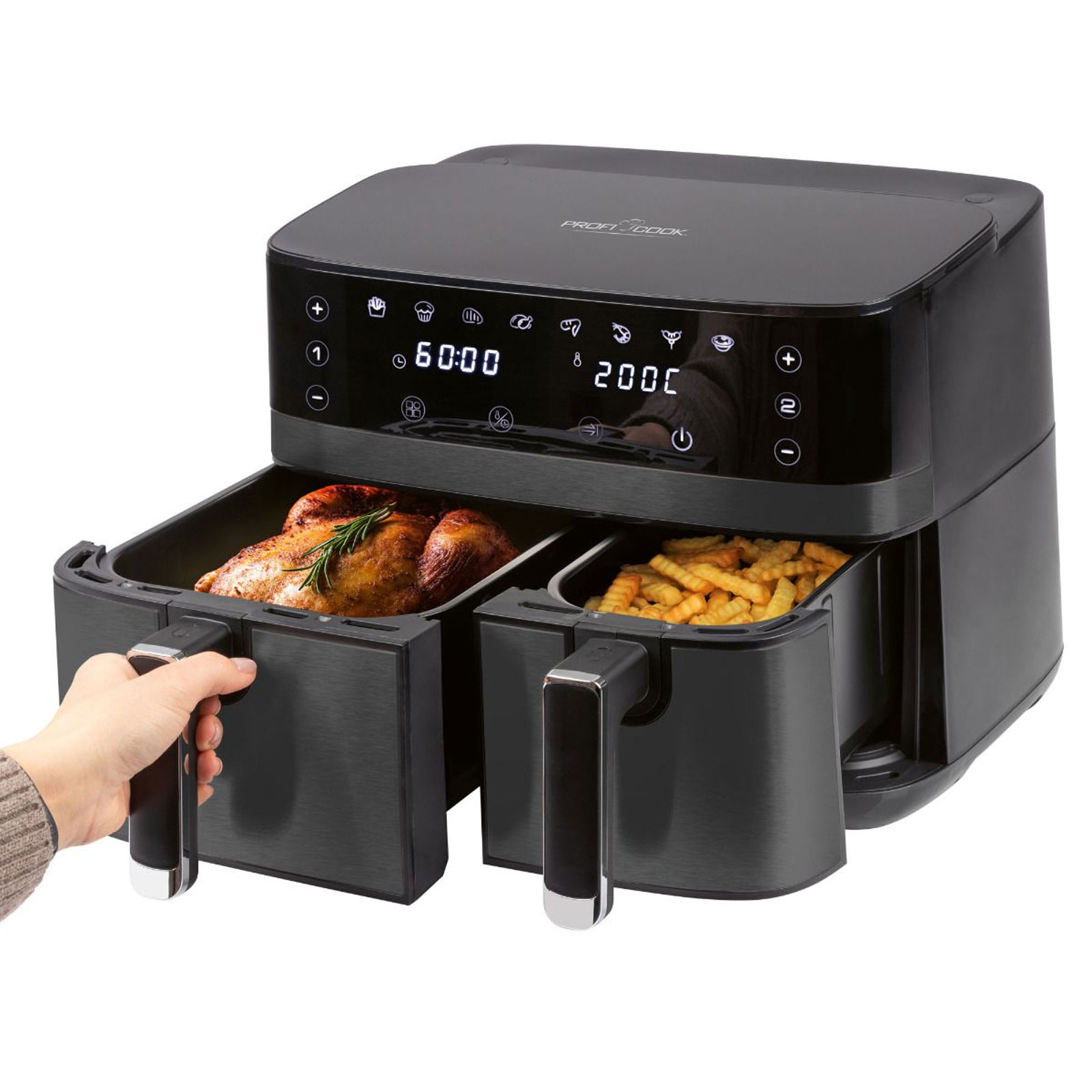 PROFICOOK PC-FR 1295 H Doppel-Heißluftfritteuse