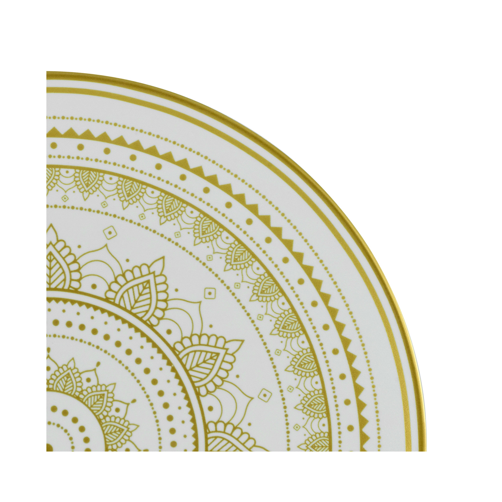 Creatable 23607, Serie MANDALA GOLD - weiss, Geschirrset, Teller Set 12 teilig