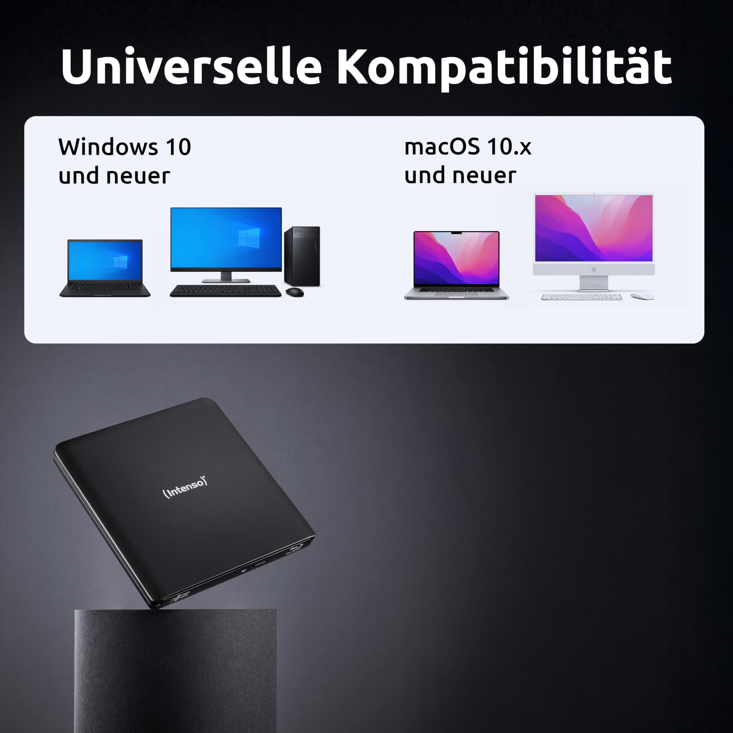 Intenso EOD 500BD Slim Blu-Ray Brenner, Schwarz GTIN (EAN): 4034303037315