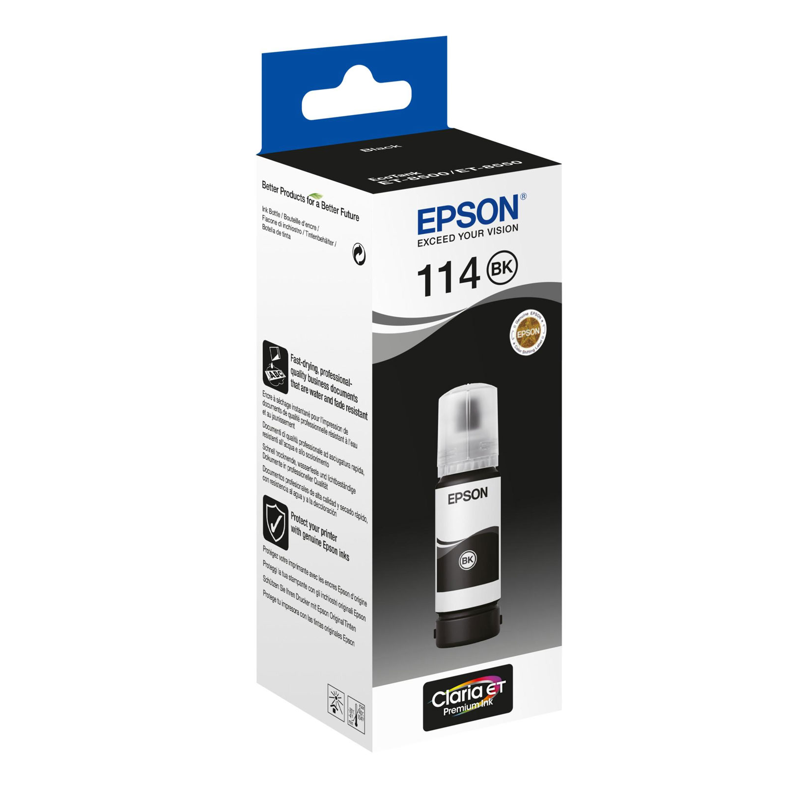 Epson 114 EcoTank Pigment Schwarz Tintenflasche C13T07A140