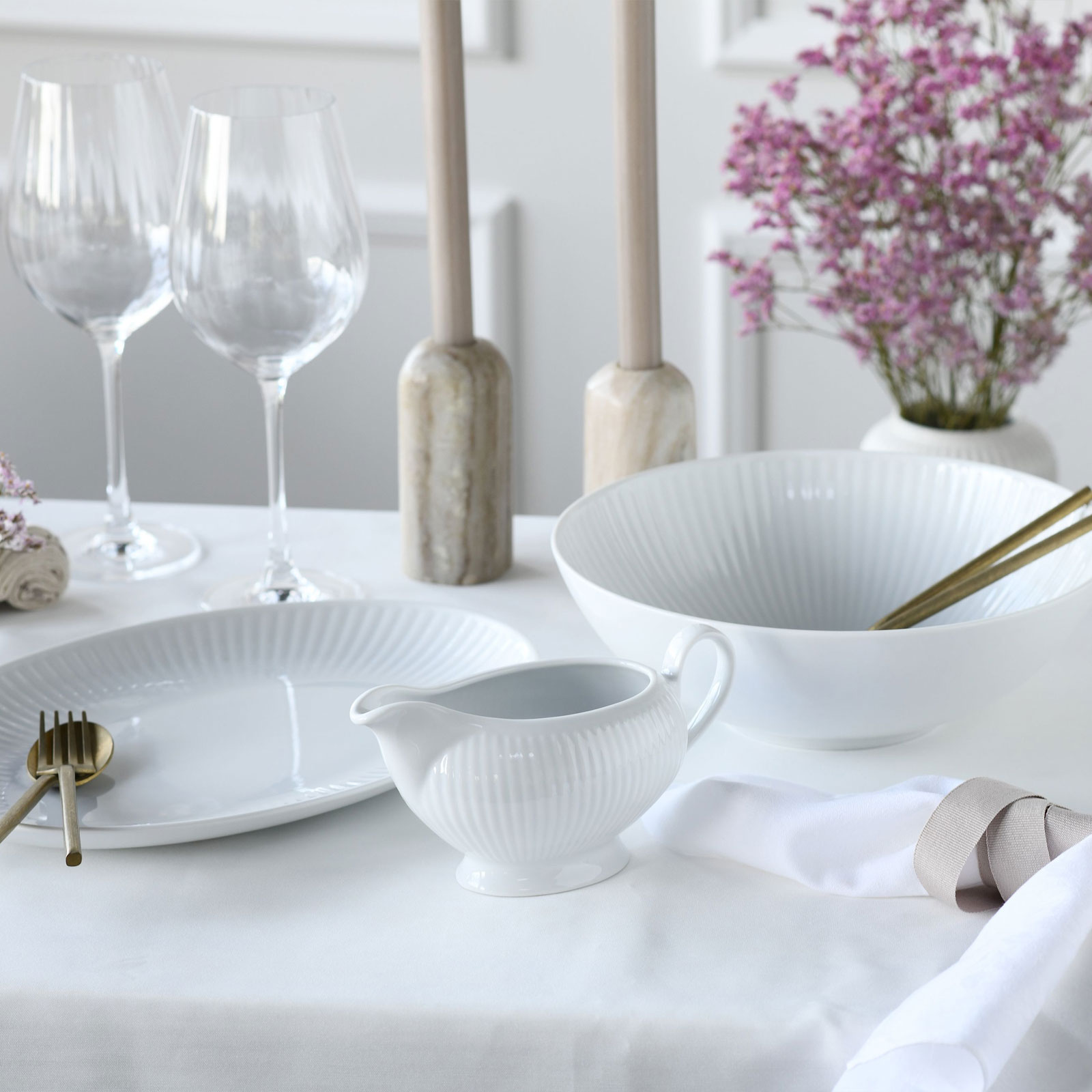 CreaTable, 21883, Serie Valencia, 3-teiliges Geschirrset, Servier Set aus Porzellan
