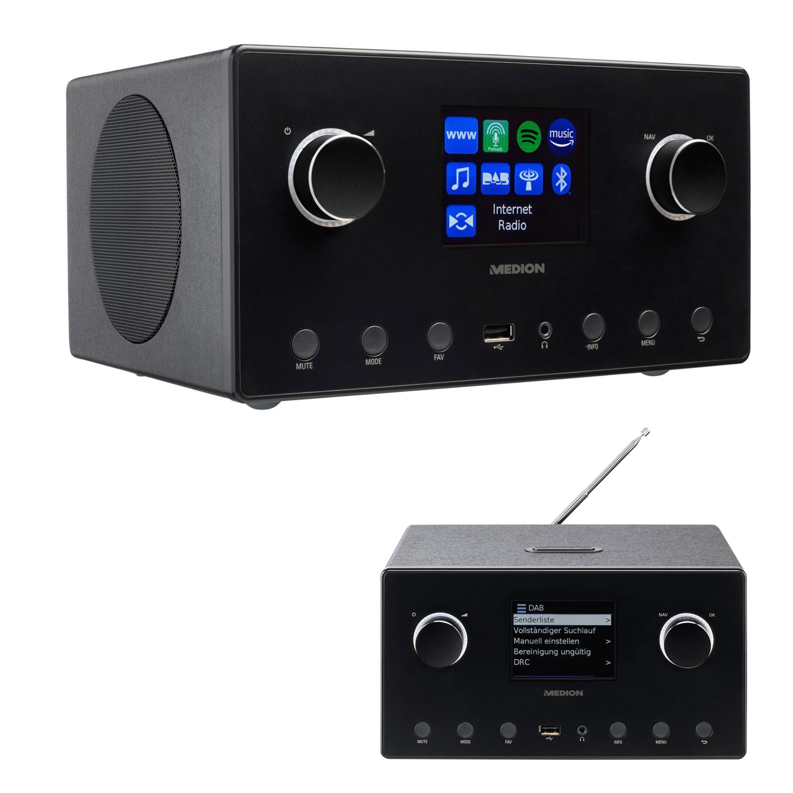 Medion Internetradios MD89295 2.1 graphit-silber